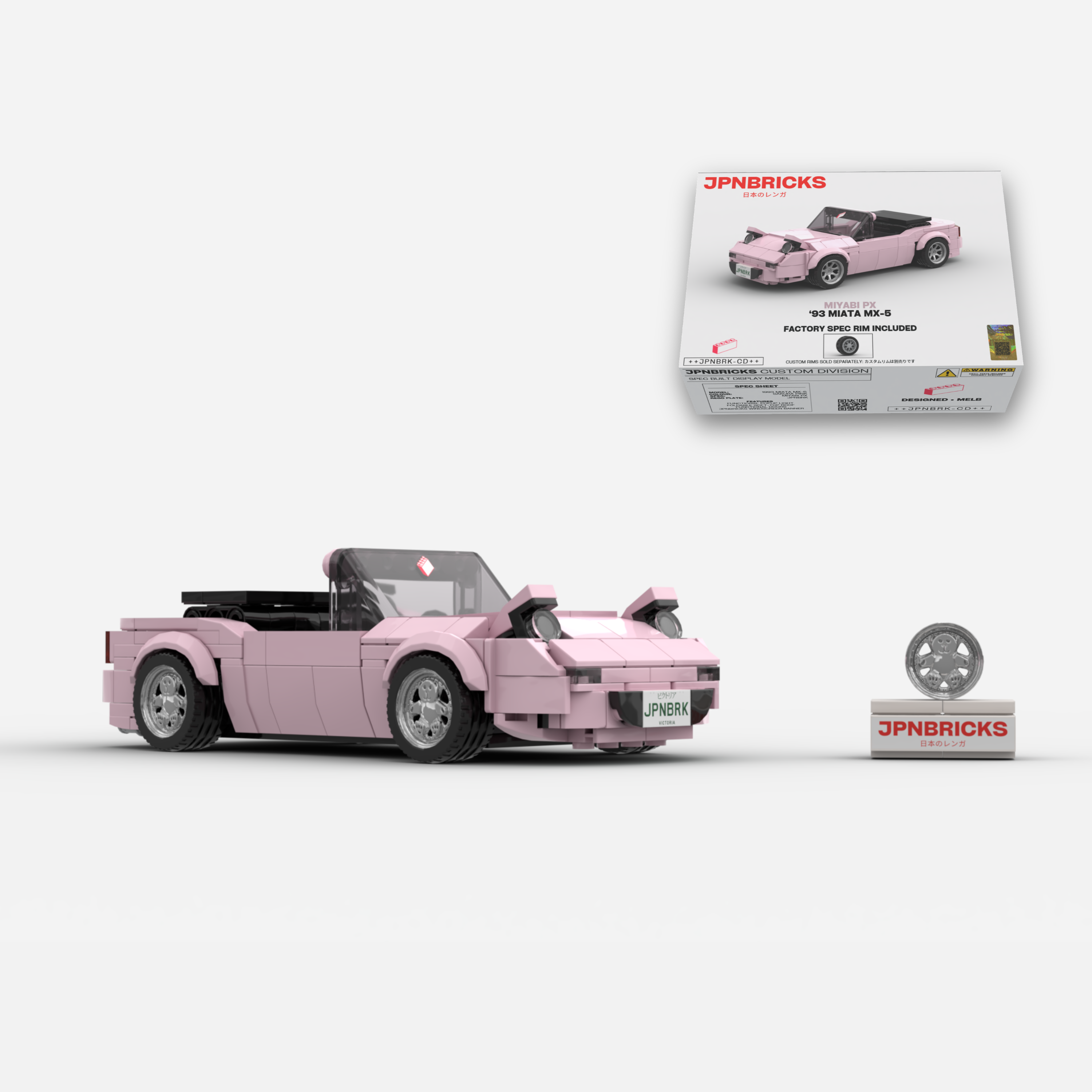 1993 Miata MX-5 | Sakura Pink | JPNBRICKS Brick Car Model Kit