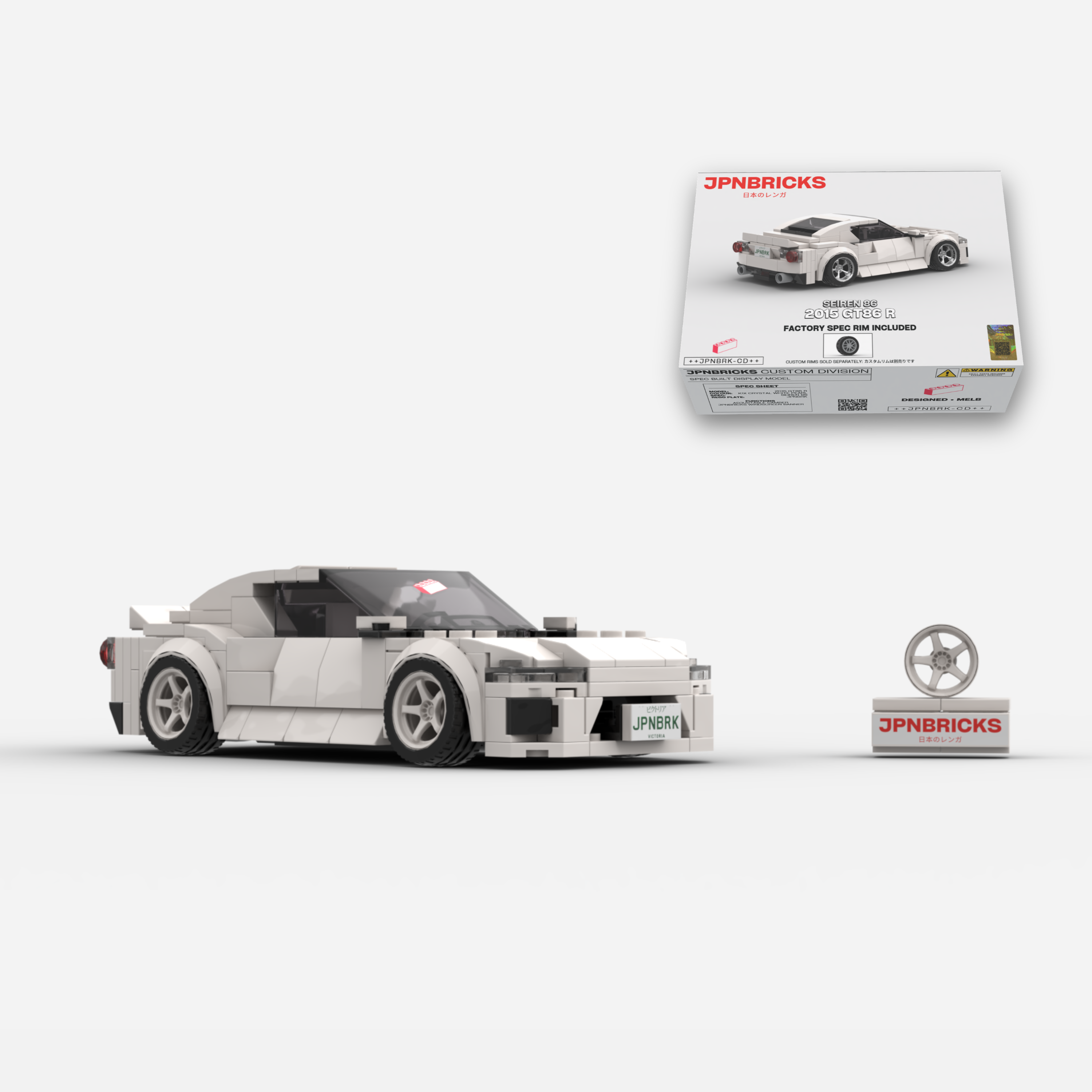 2015 GT86 R K1X White Brick Car Model Kit