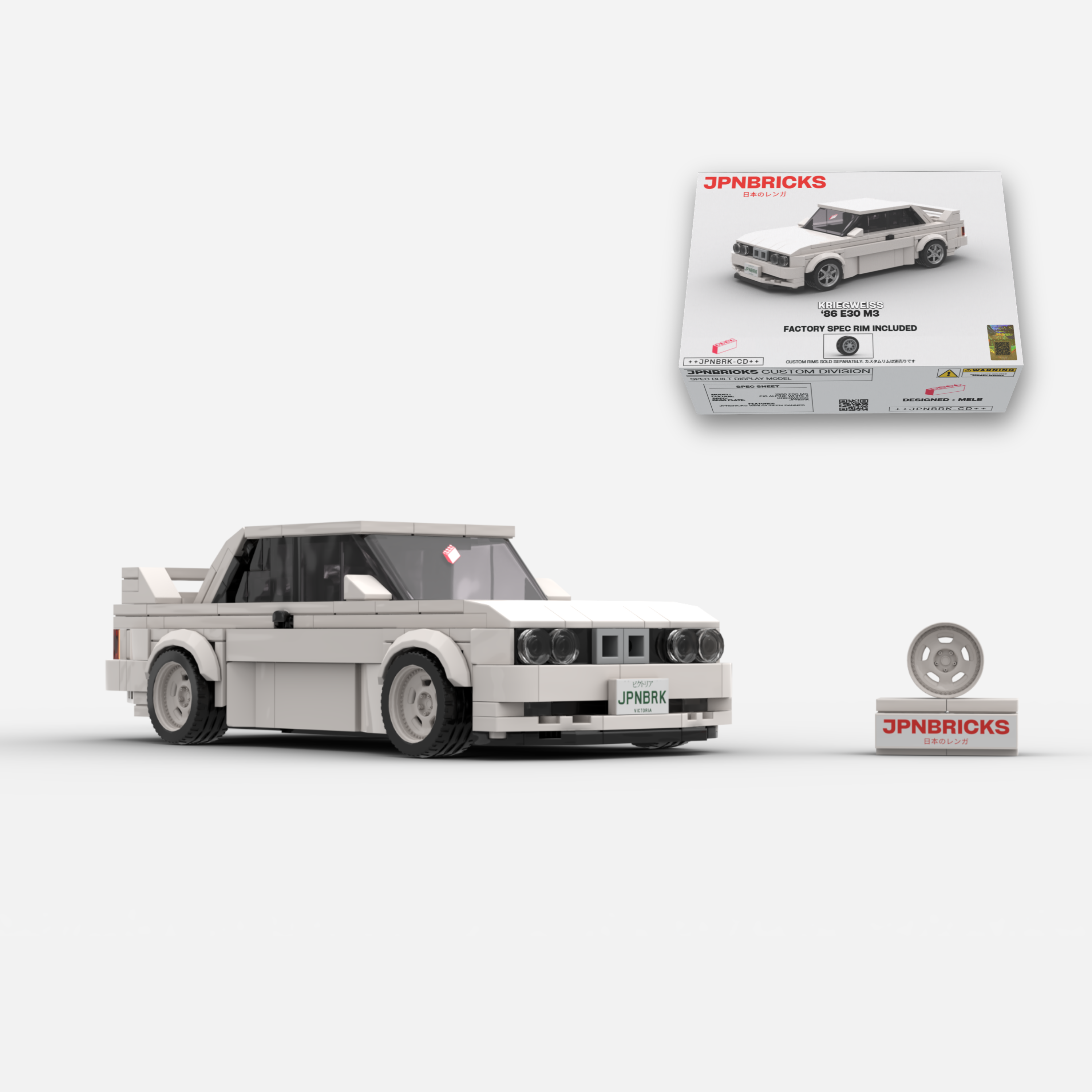 1986 E30 M3 218 ALPINE WHITE BRICK CAR MODEL KIT
