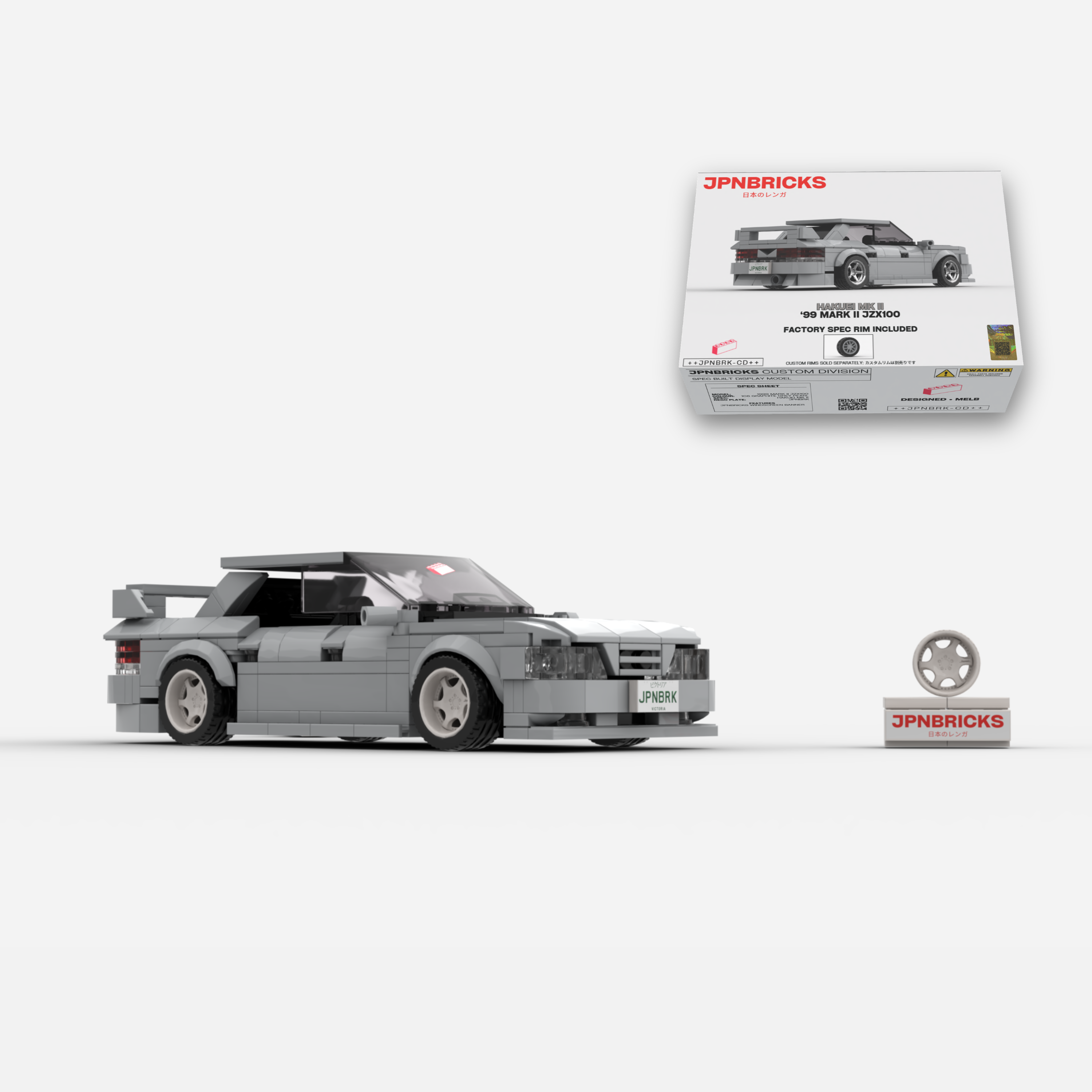 1999 Mark II JZX100 1C6 Grey Brick Car Model Kit