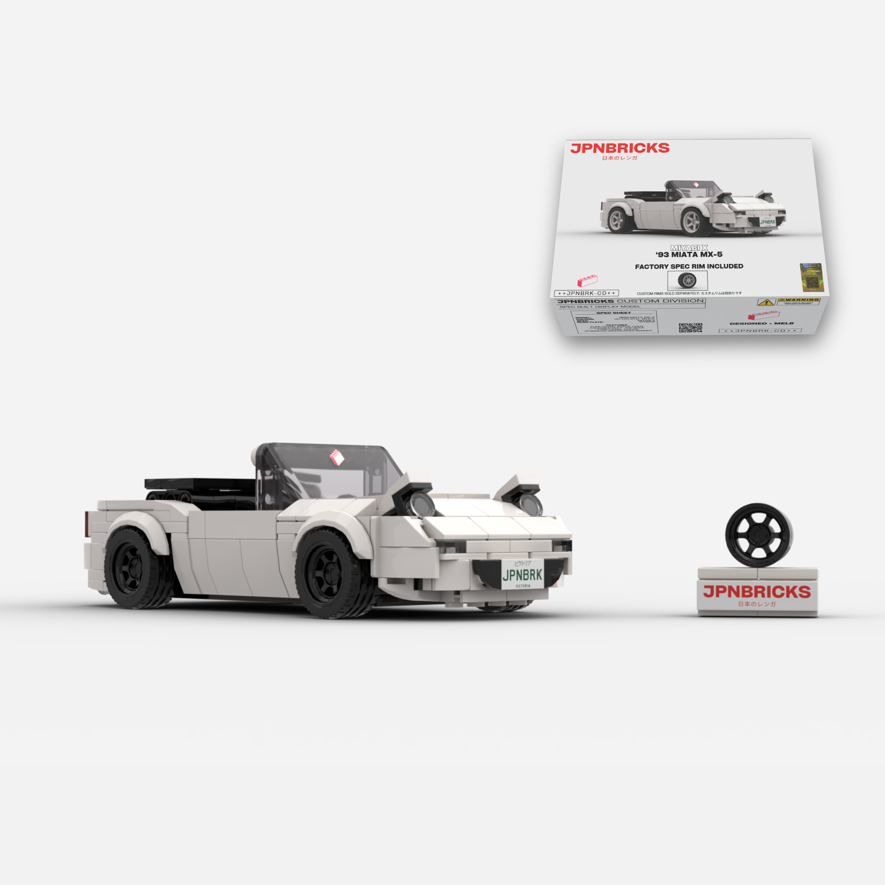 1993 MIATA MX-5 UC CRYSTAL WHITE BRICK CAR MODEL KIT