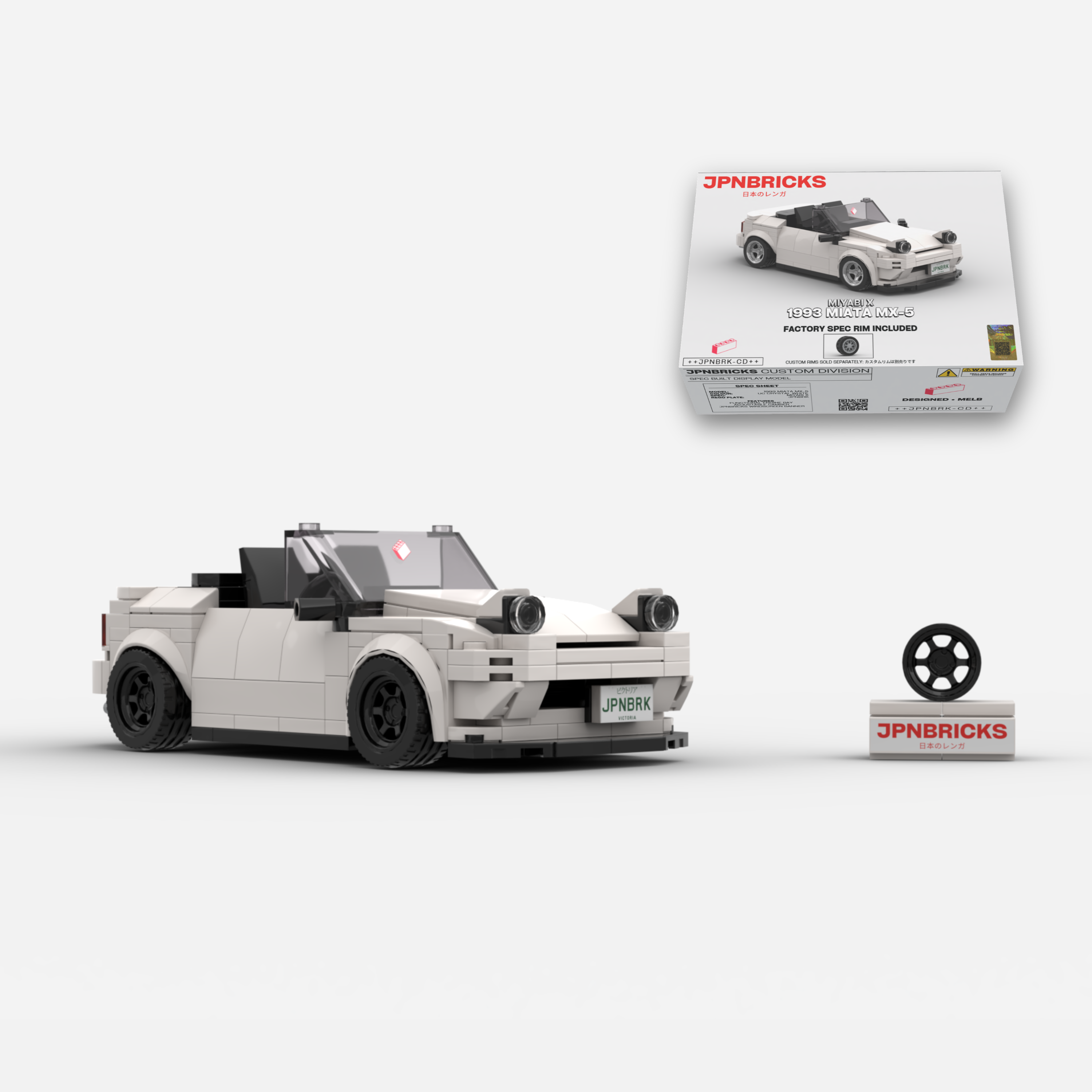 1993 Miata MX-5 UC Crystal White Brick Car Model Kit
