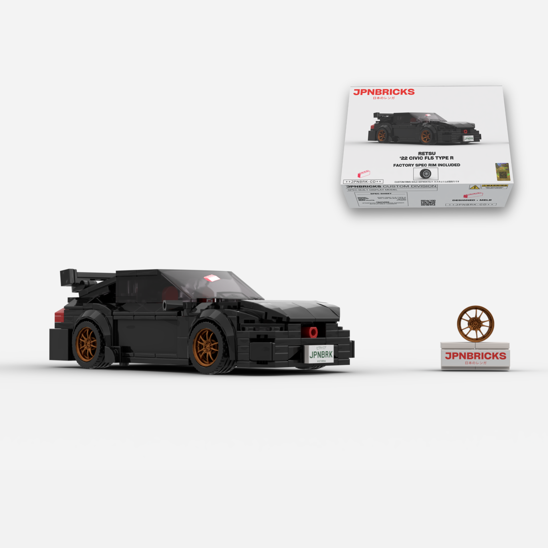 2022 Civic Type R FL5 | NH-731P Black | JPNBRICKS Brick Car Model