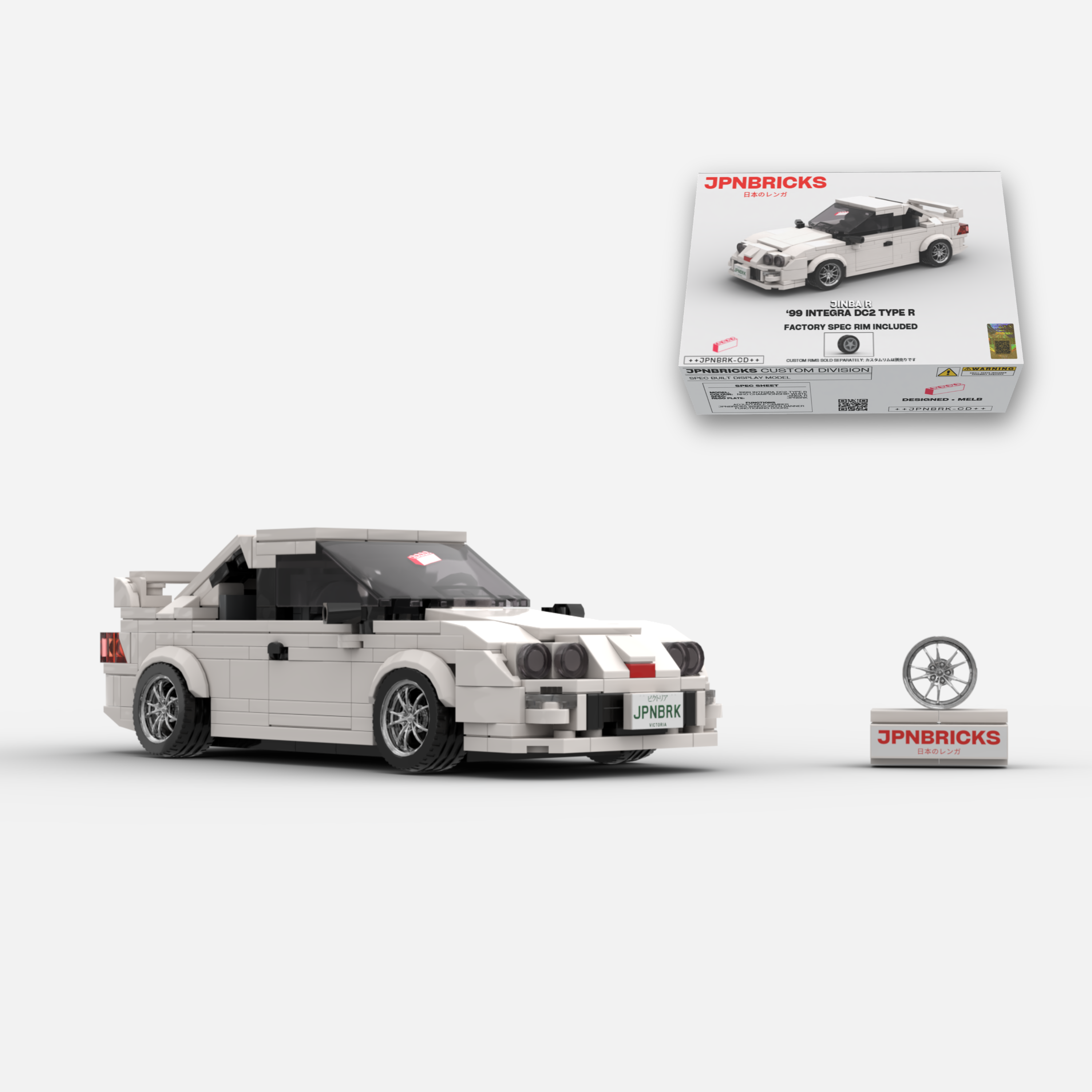 [PRE-ORDER] 1999 Integra DC2 Type R NH0 Championship White Brick Car Model Kit