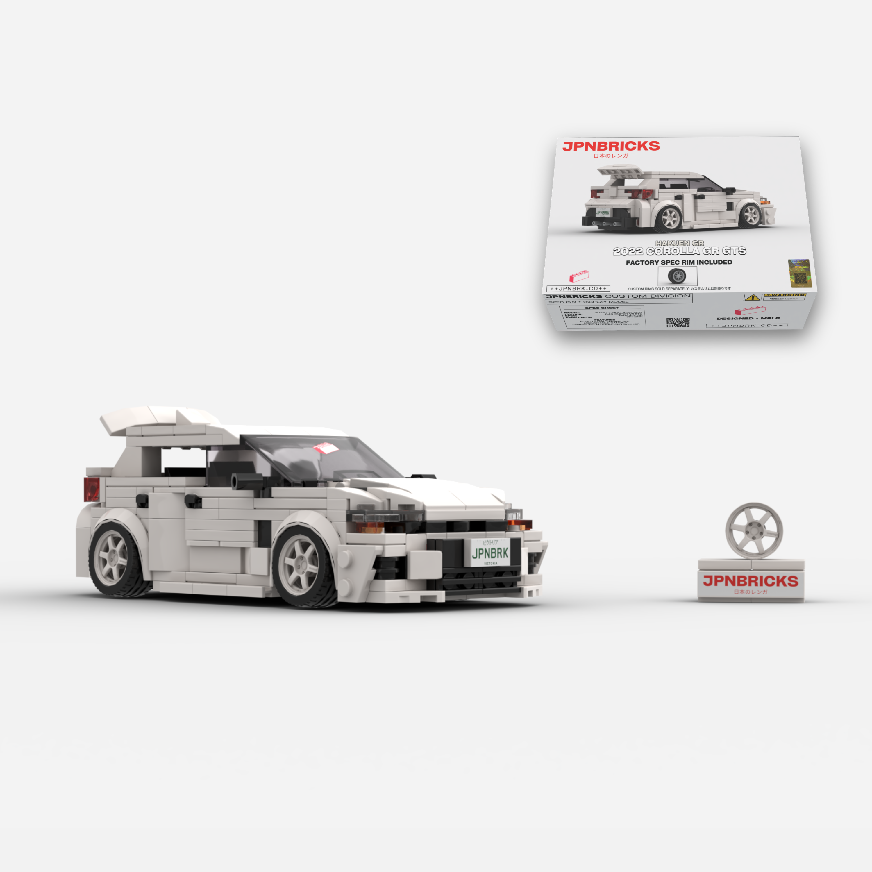 [PRE-ORDER] 2022 Corolla GR GTS 040 Glacier White Brick Car Model Kit