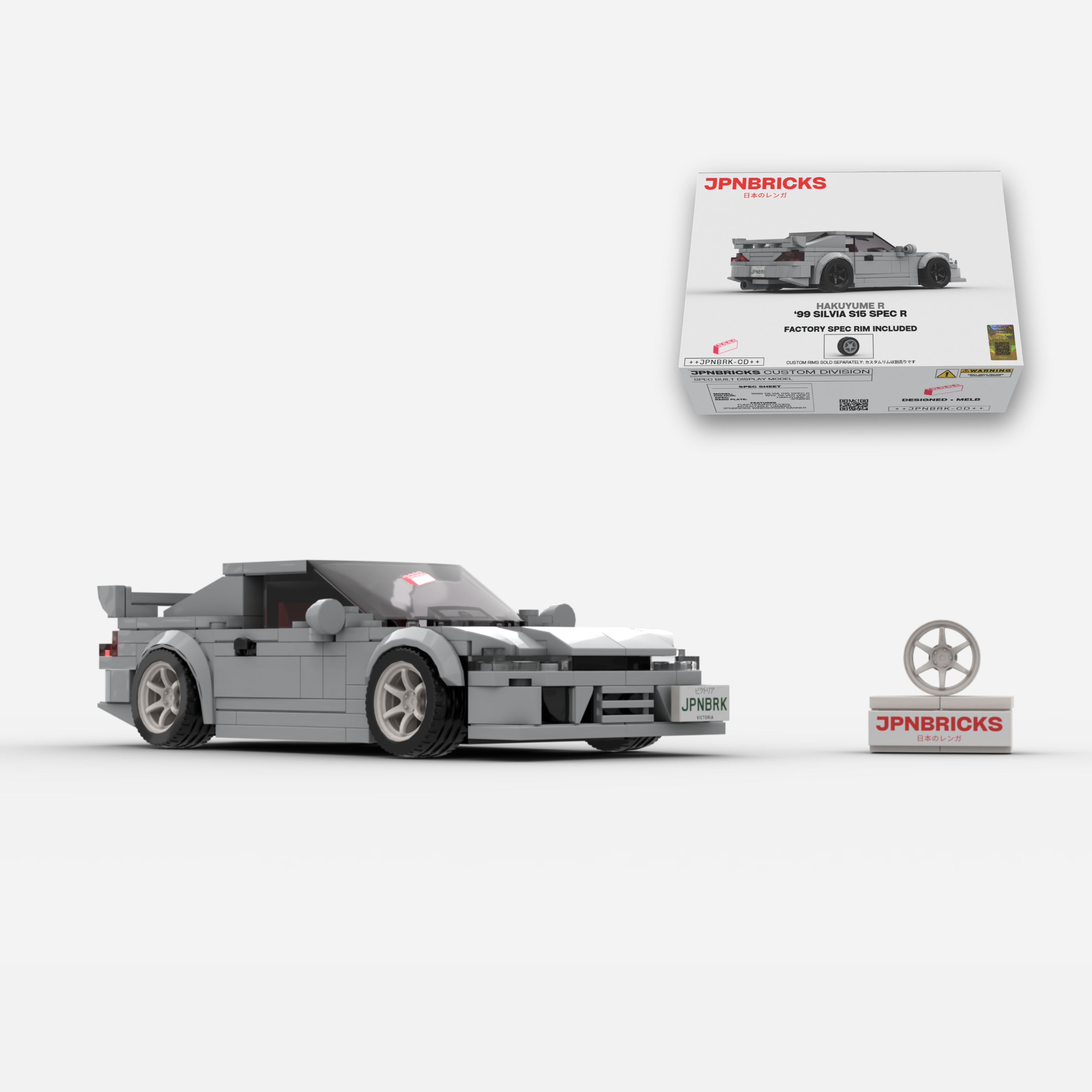 1999 Silvia S15 Spec R WV2 Nardo Brick Car Model Kit