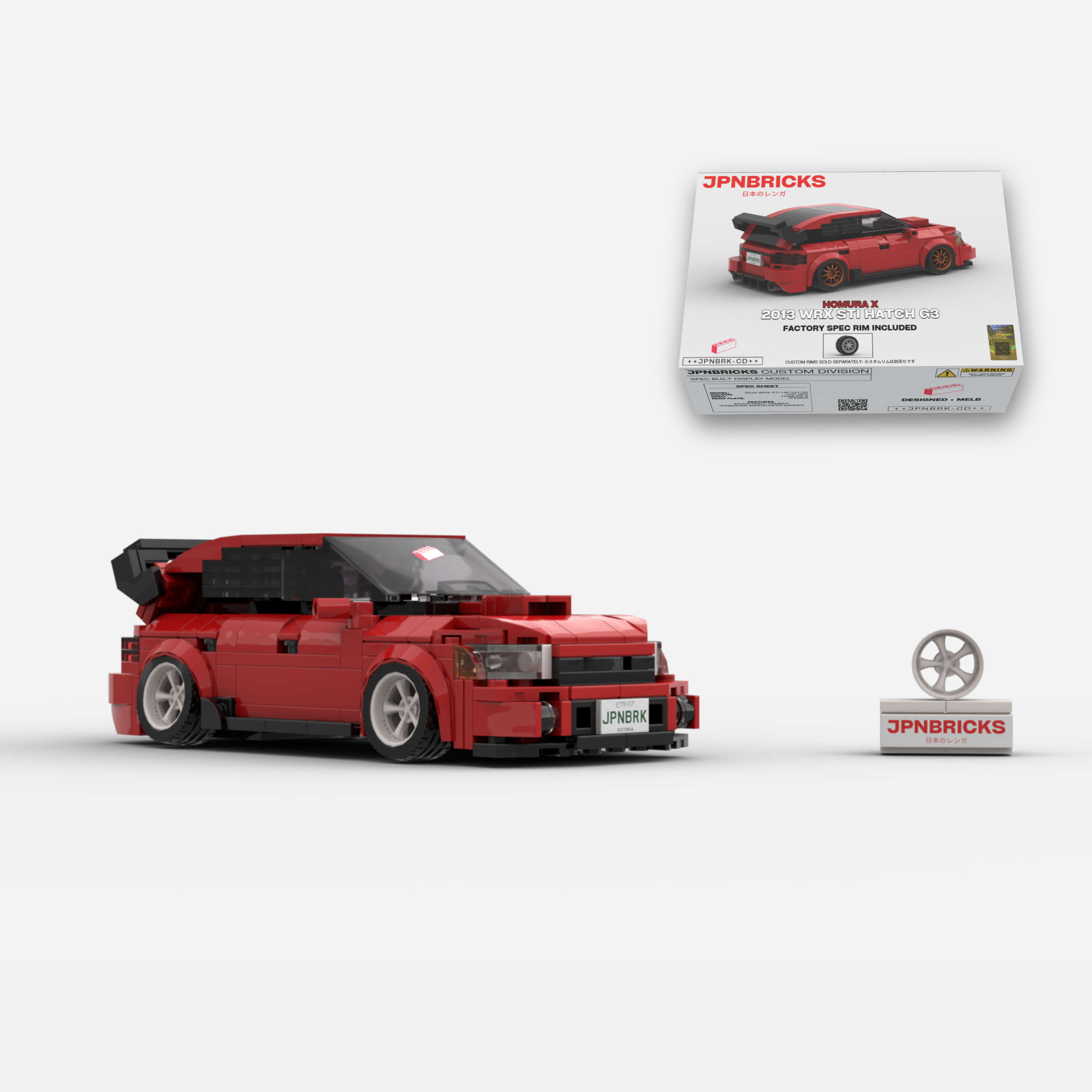 2013 WRX STI G3 Hatch C7P Red Brick Car Model Kit