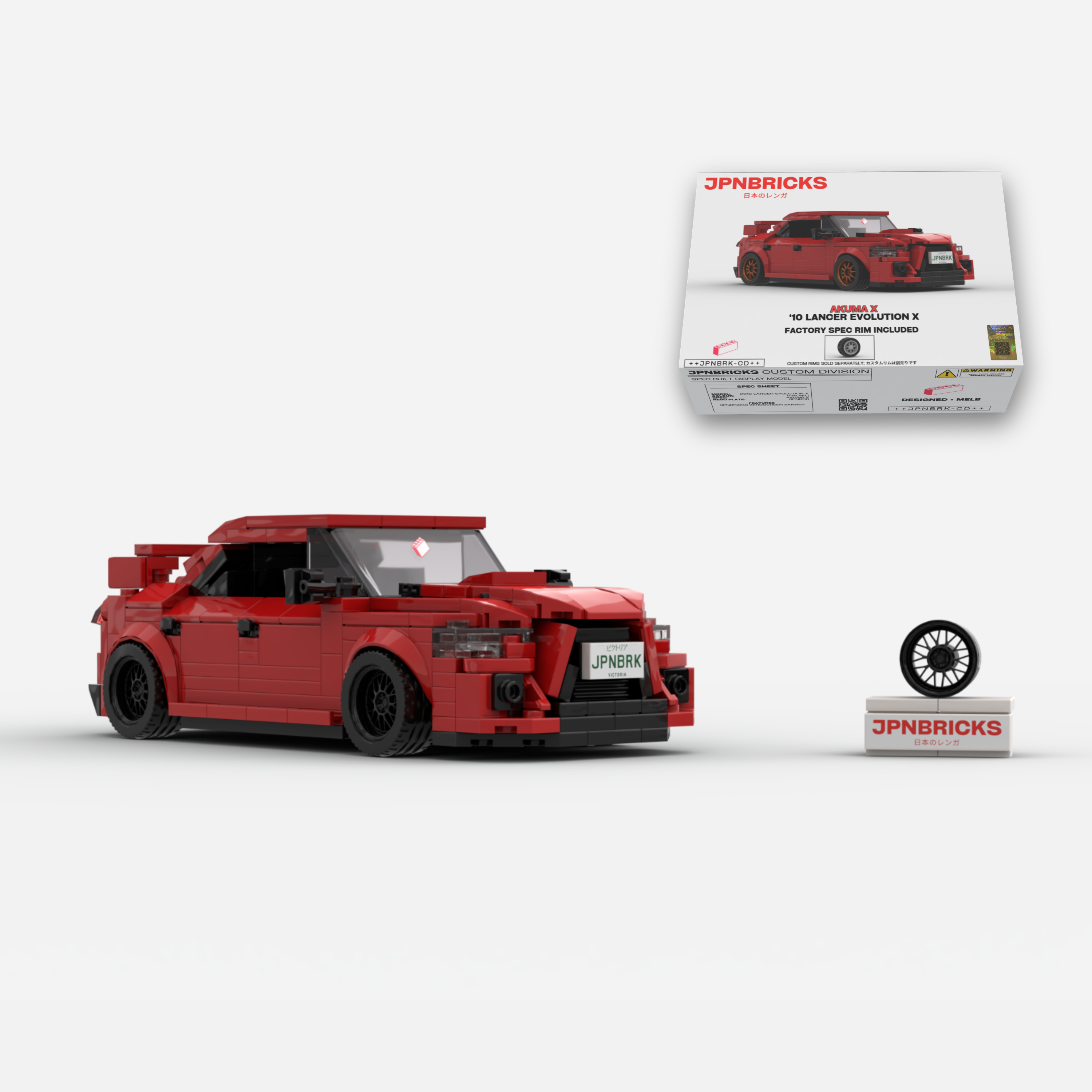2008 Lancer Evolution X P26 Red Brick Car Model Kit