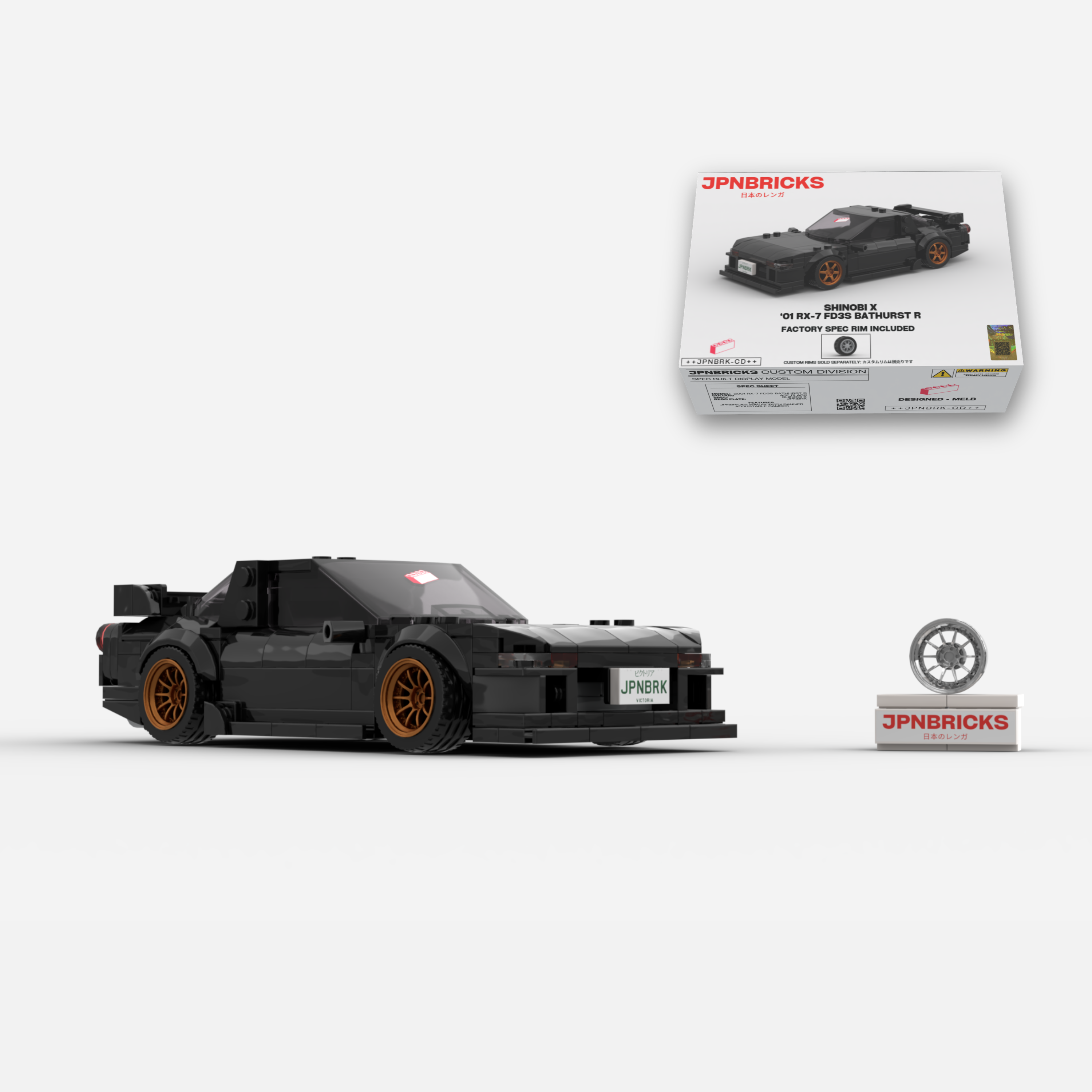 2001 RX-7 FD3S Bathurst R A3F Black Brick Car Model Kit