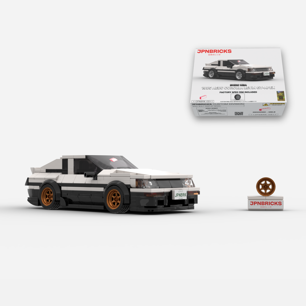 [PRE-ORDER] 1985 AE86 Corolla Levin GT-APEX Panda Trim Brick Car Model Kit