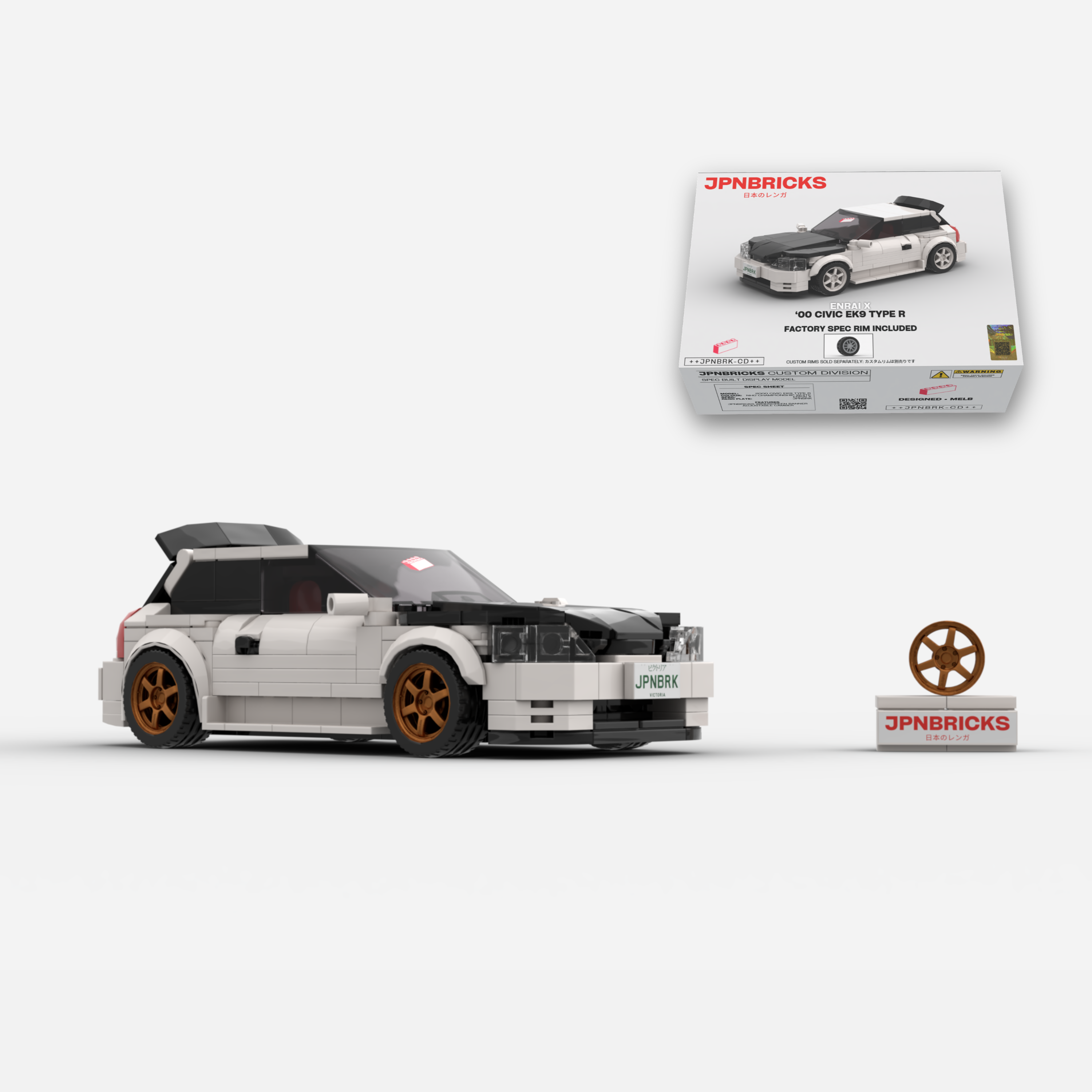 2000 Civic EK9 Type R NH0 Championship White Brick Car Model Kit