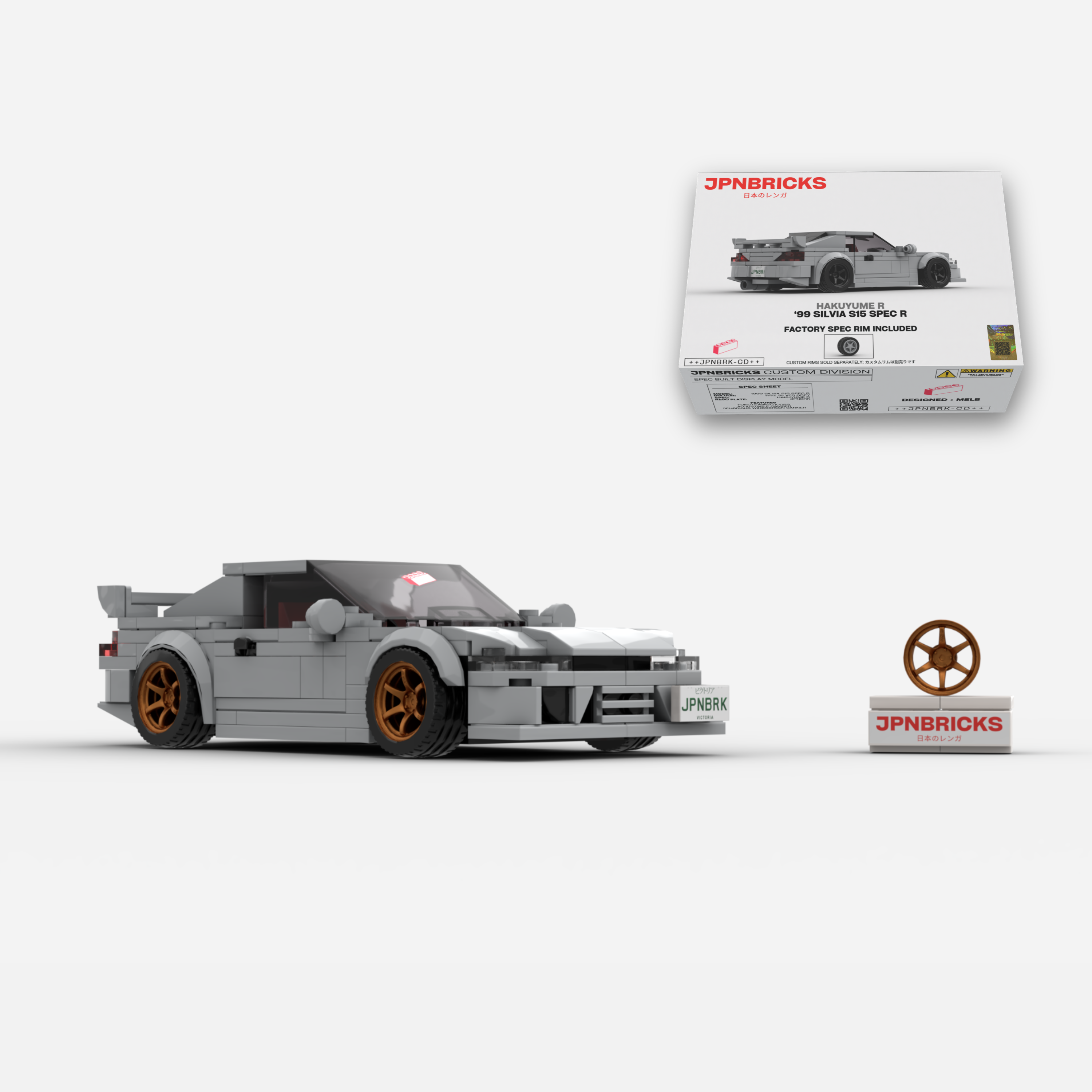1999 Silvia S15 Spec R WV2 Nardo Brick Car Model Kit