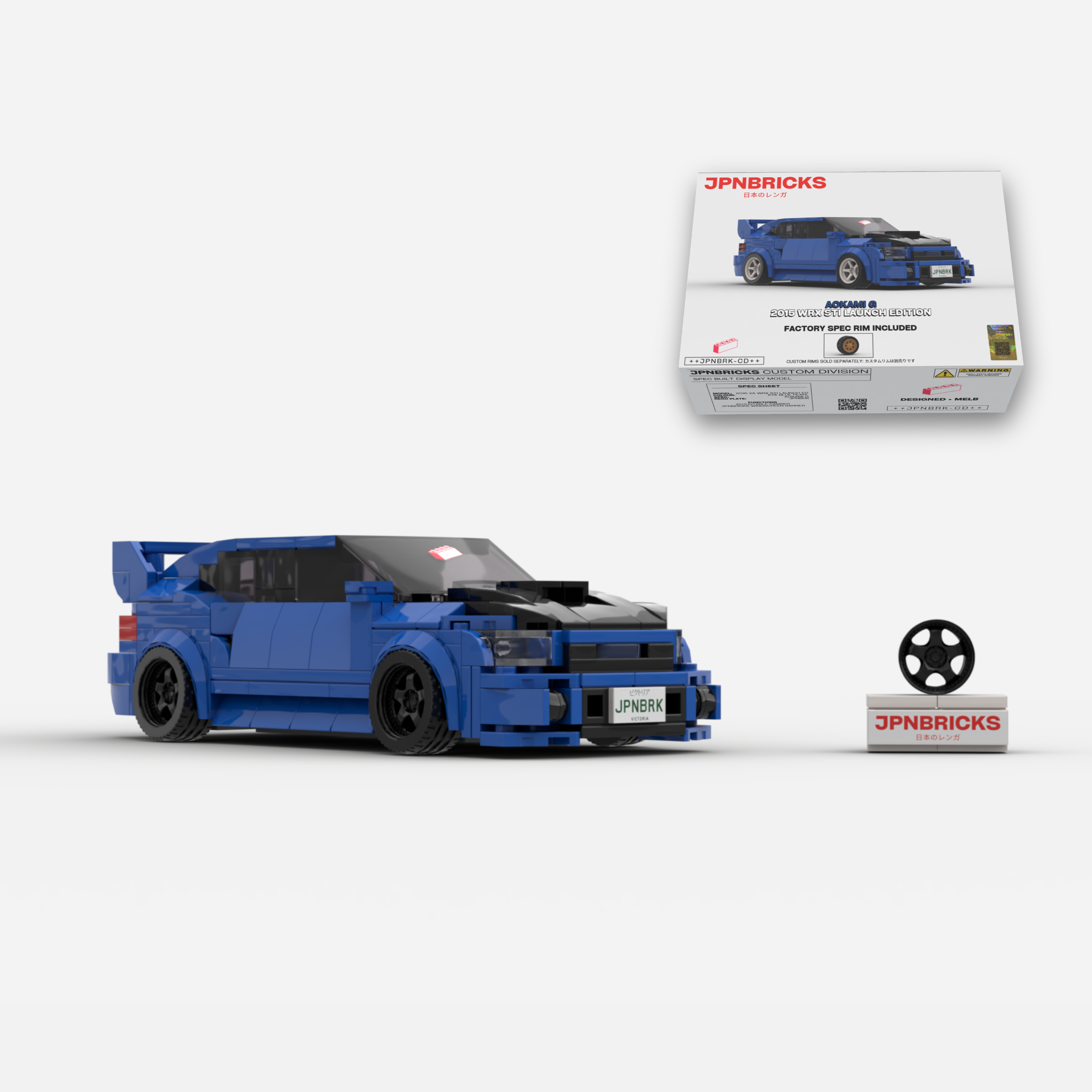 2015 WRX STI Launch Edition K7X Blue Brick Car Model Kit