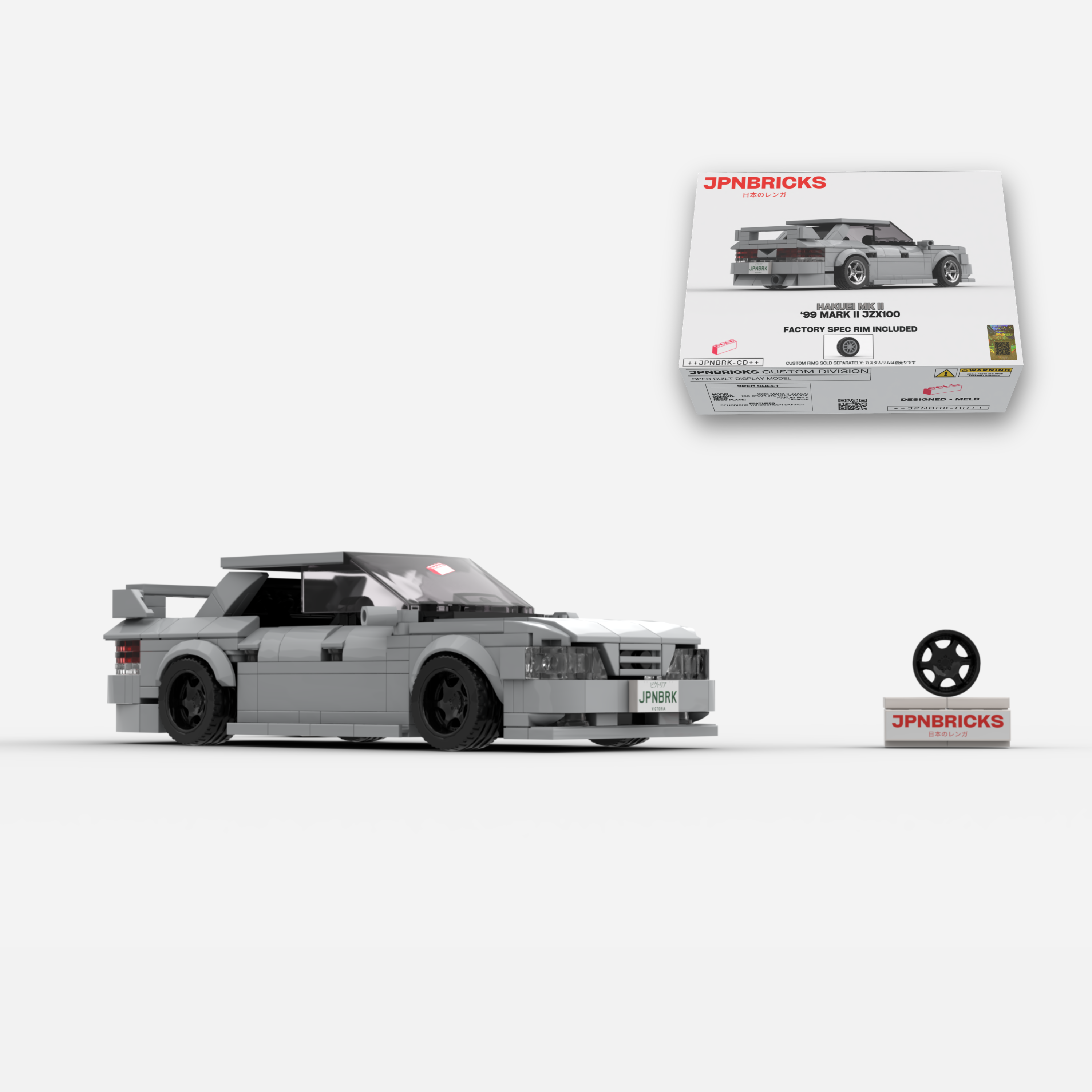 1999 Mark II JZX100 1C6 Grey Brick Car Model Kit