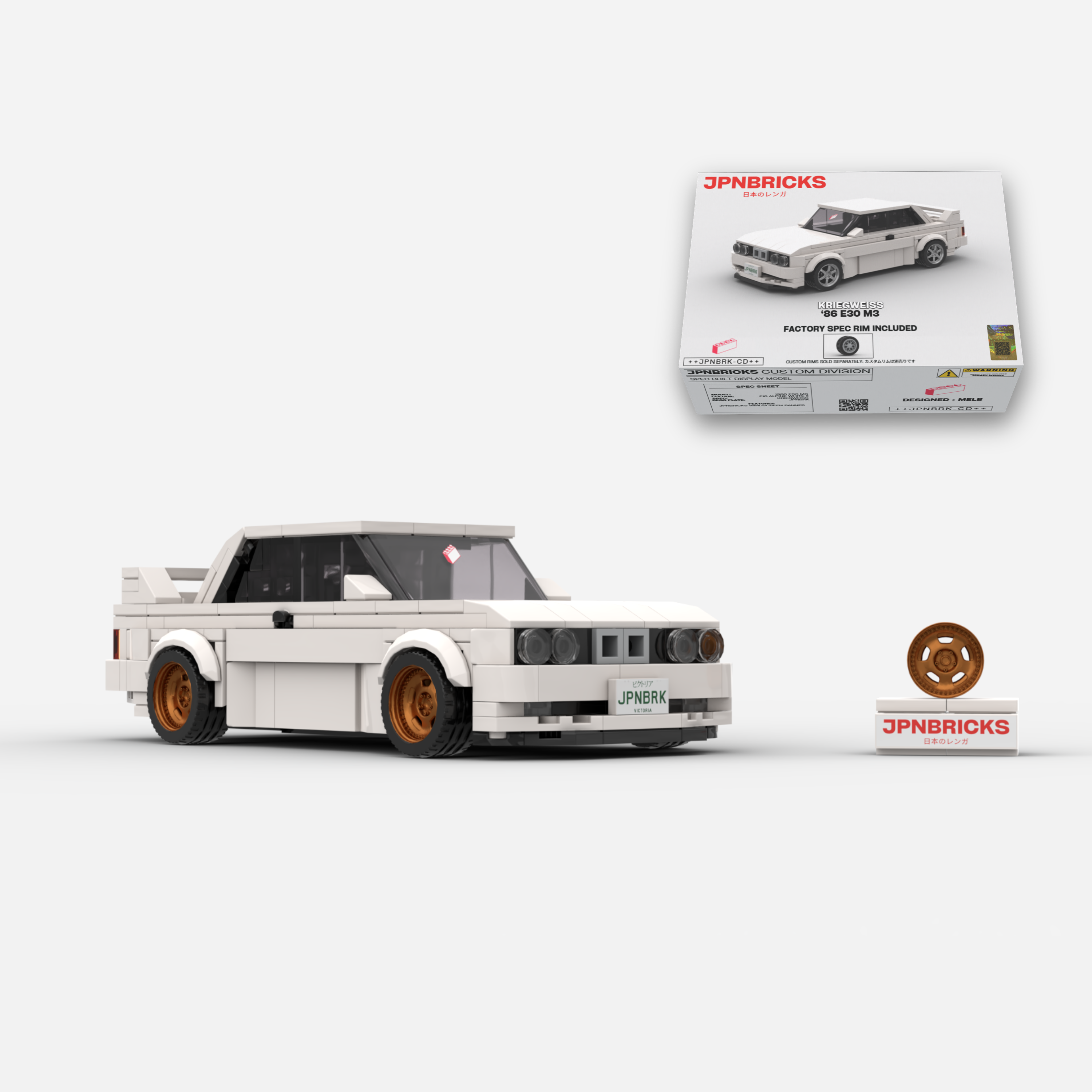 1986 E30 M3 218 ALPINE WHITE BRICK CAR MODEL KIT