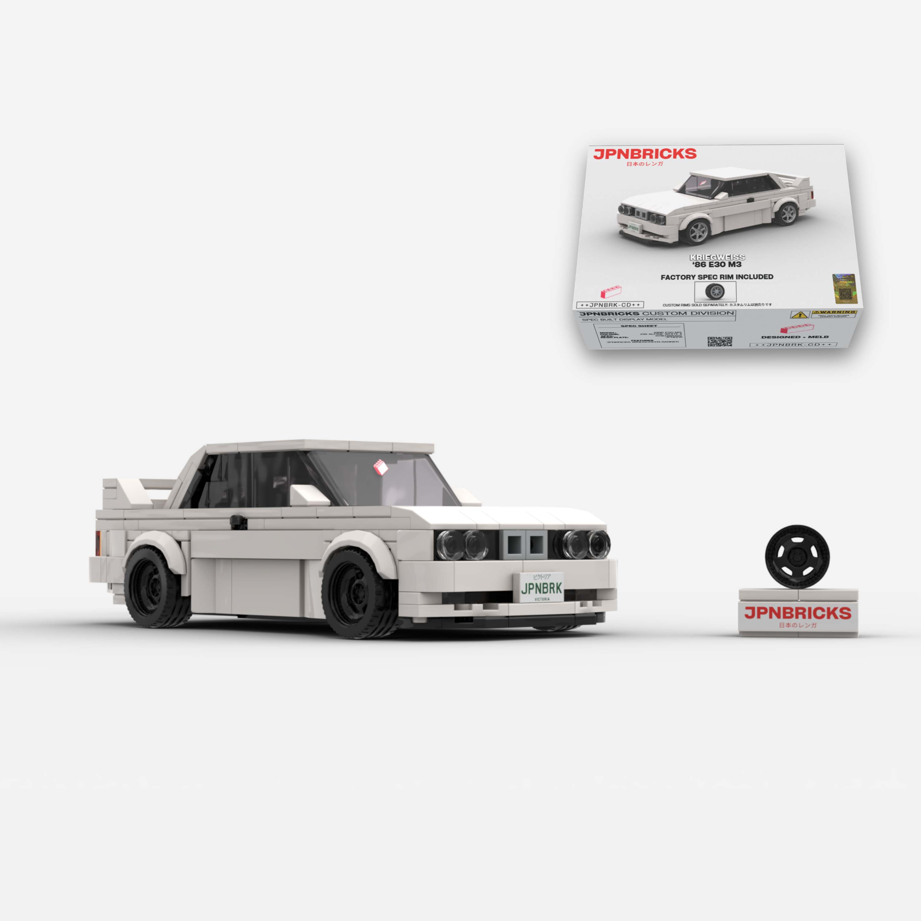 1986 E30 M3 218 ALPINE WHITE BRICK CAR MODEL KIT