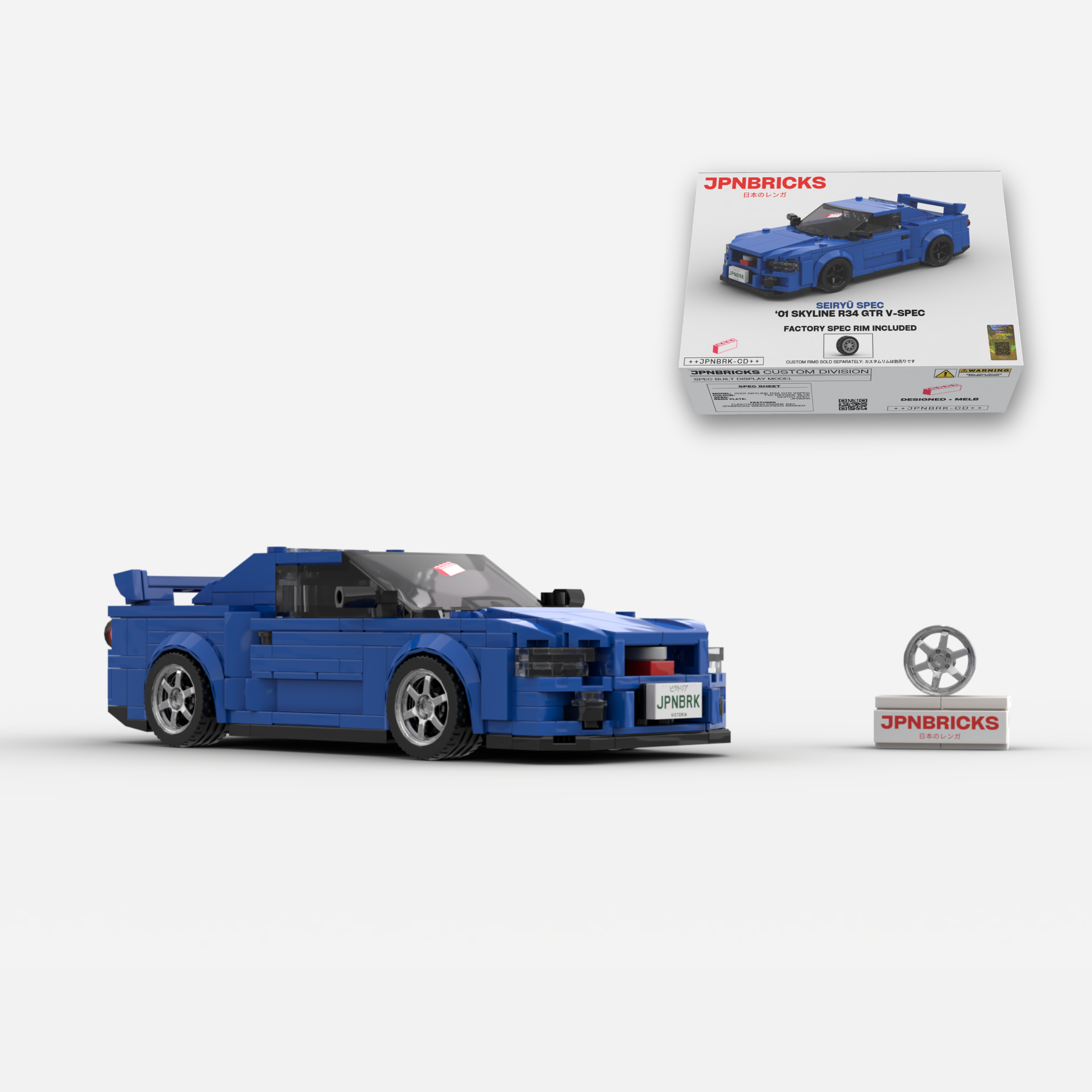 2001 Skyline R34 GT-R V-Spec II | TV2 Bayside Blue | JPNBRICKS