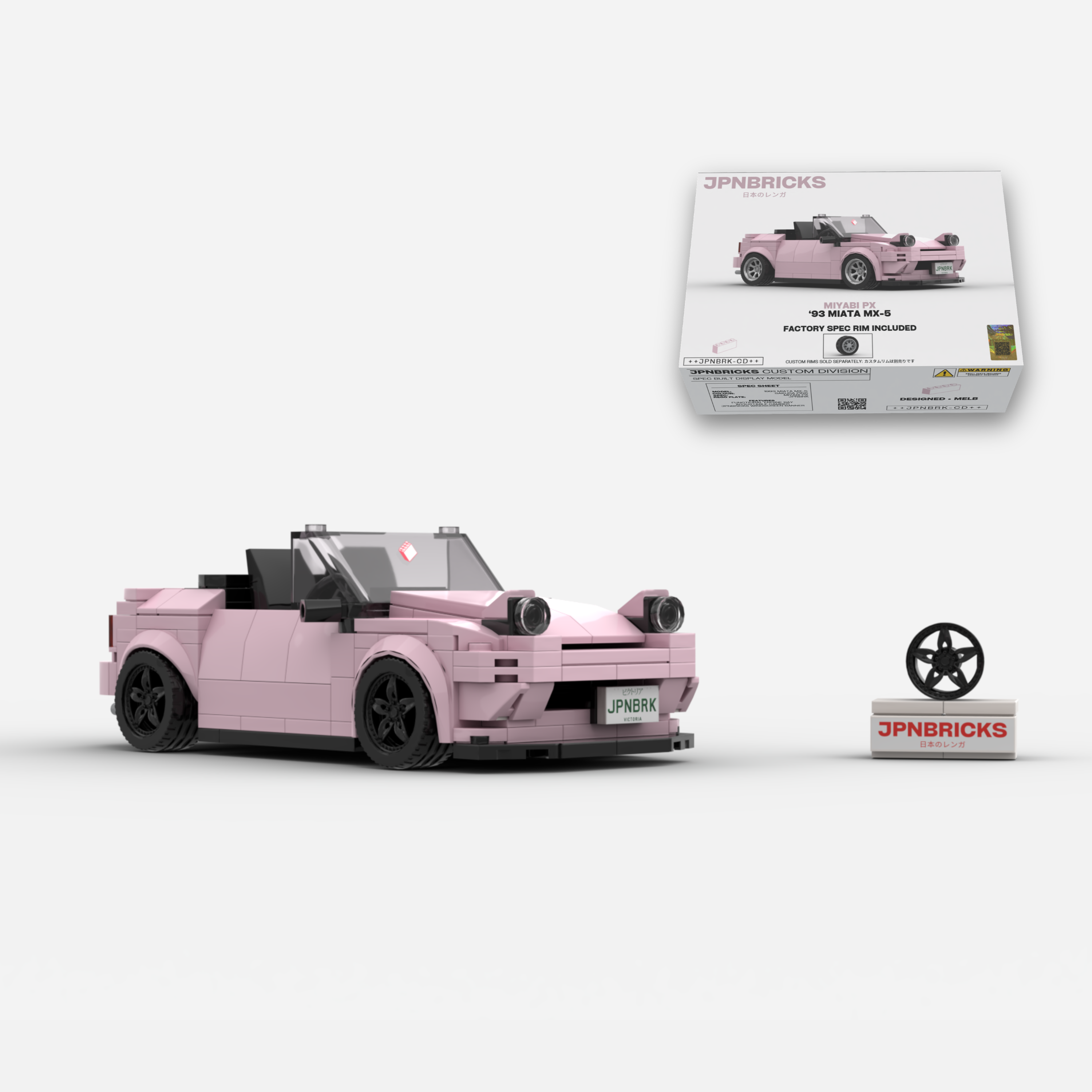 1993 Miata MX-5 Sakura Pink Brick Car Model Kit