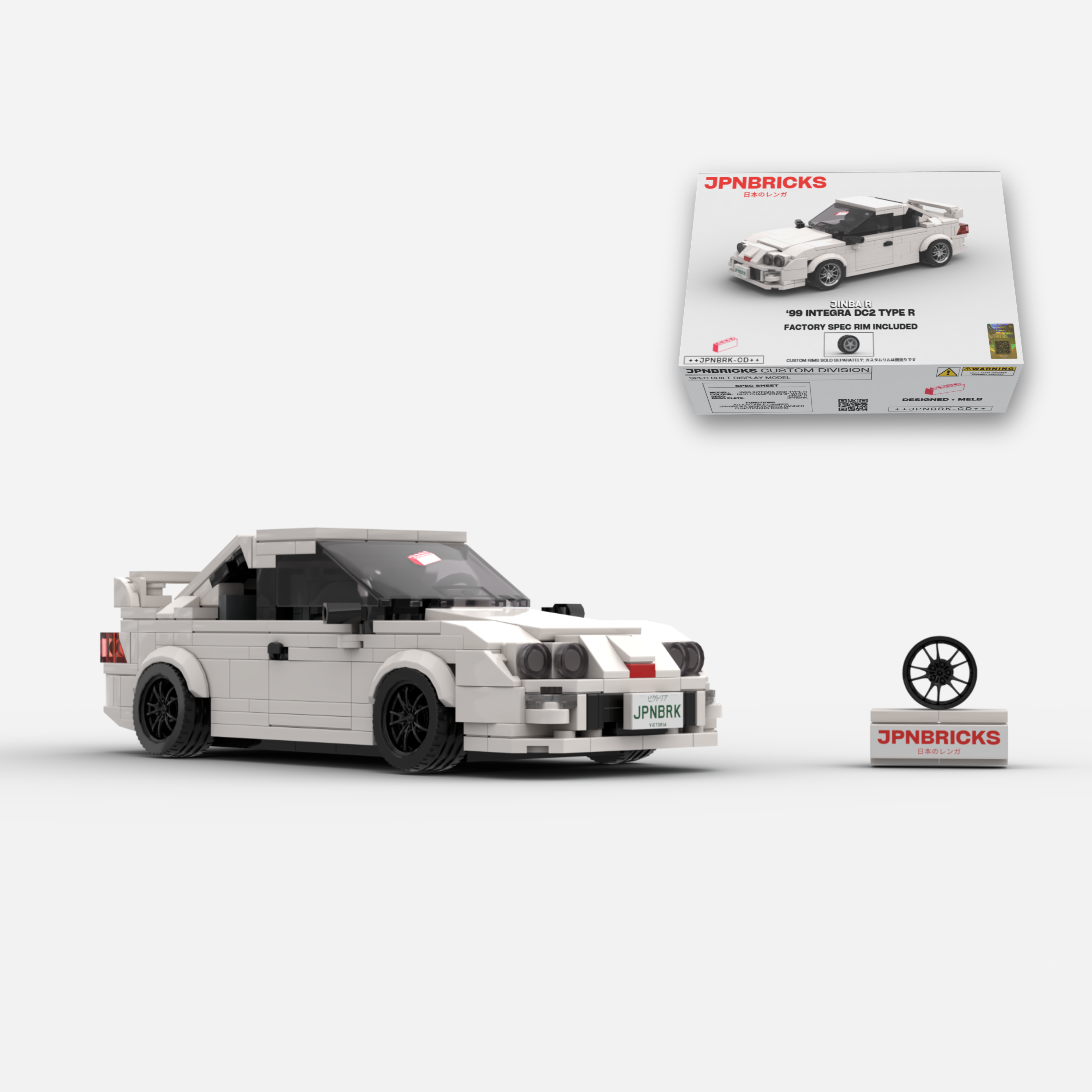 [PRE-ORDER] 1999 Integra DC2 Type R NH0 Championship White Brick Car Model Kit