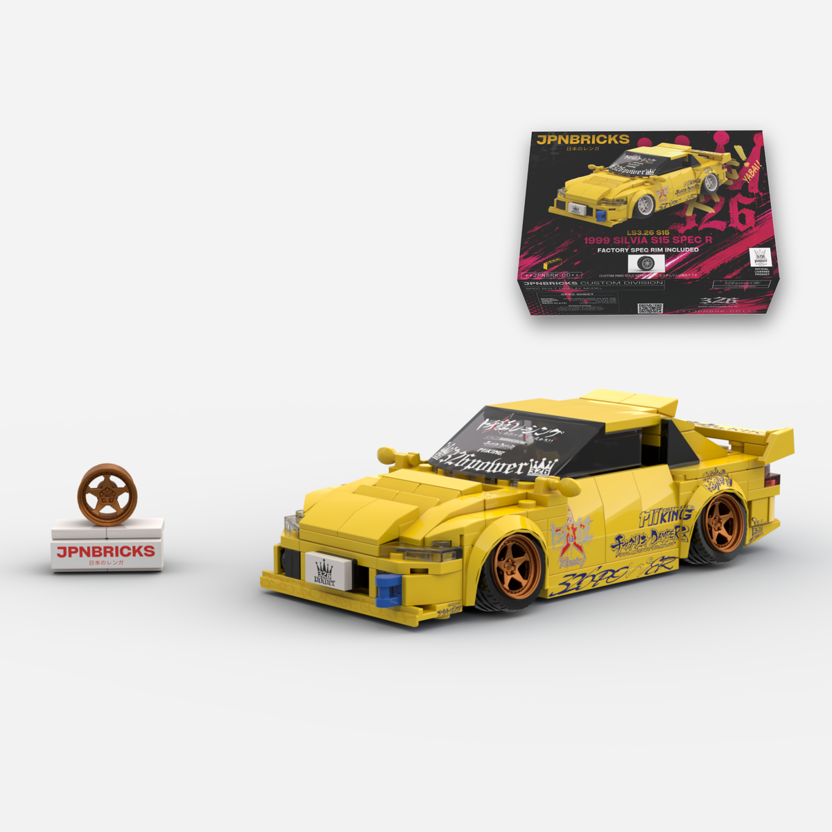 326POWER® LS3.26 S15 1999 Silvia S15 Spec R Brick Car Model Kit