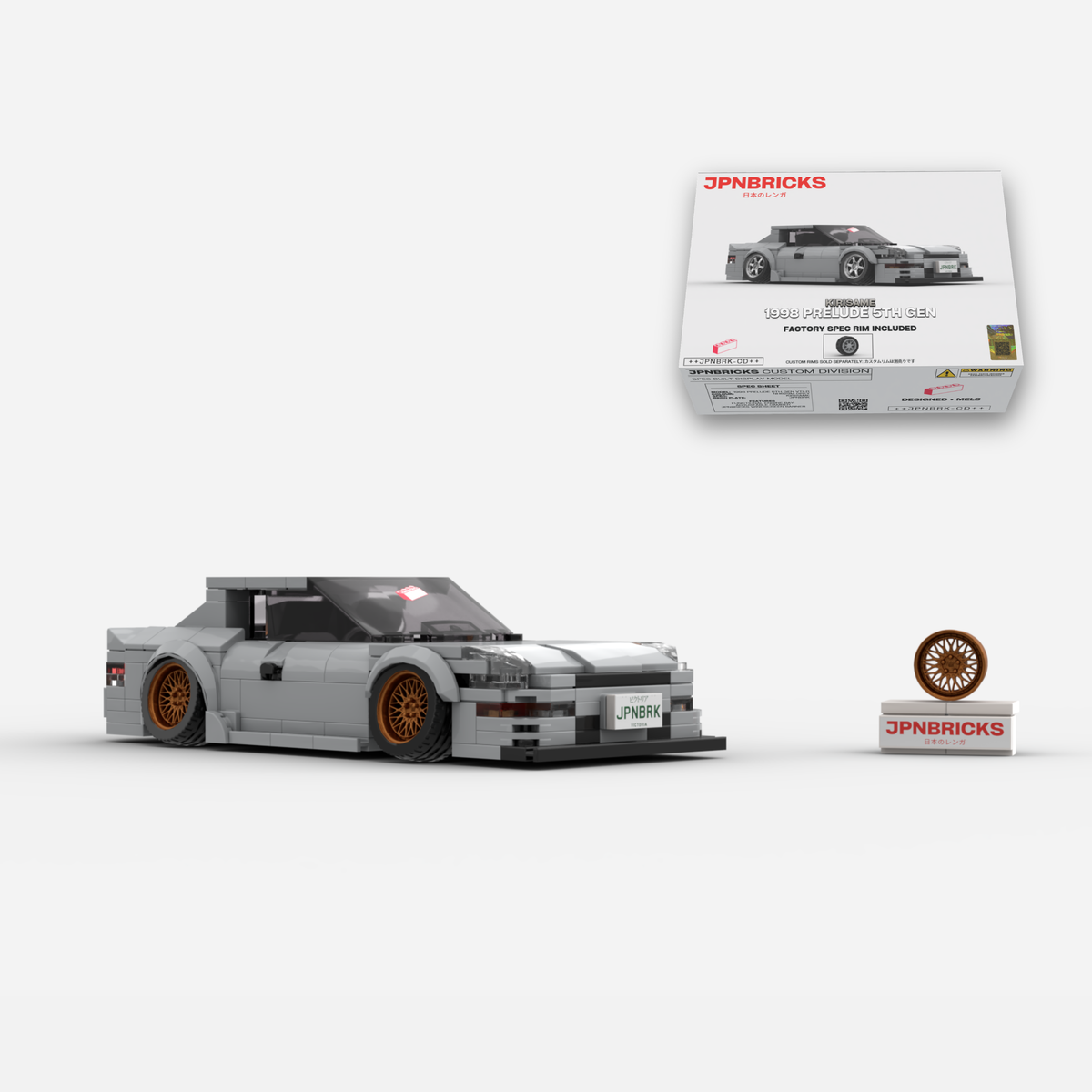 1998 Prelude 5th Gen VTi-R NH623M Grey Brick Car Model Kit