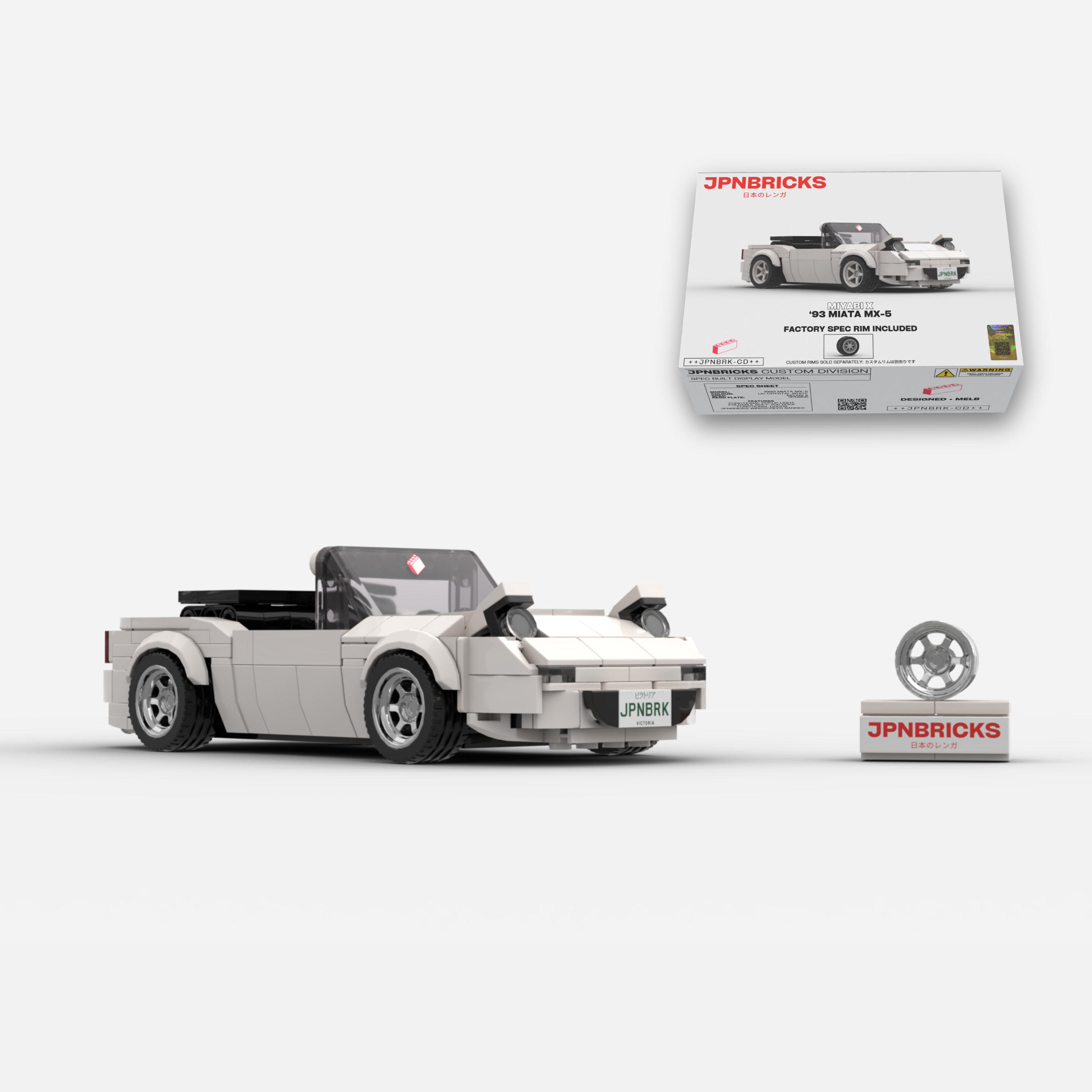 1993 MIATA MX-5 UC CRYSTAL WHITE BRICK CAR MODEL KIT