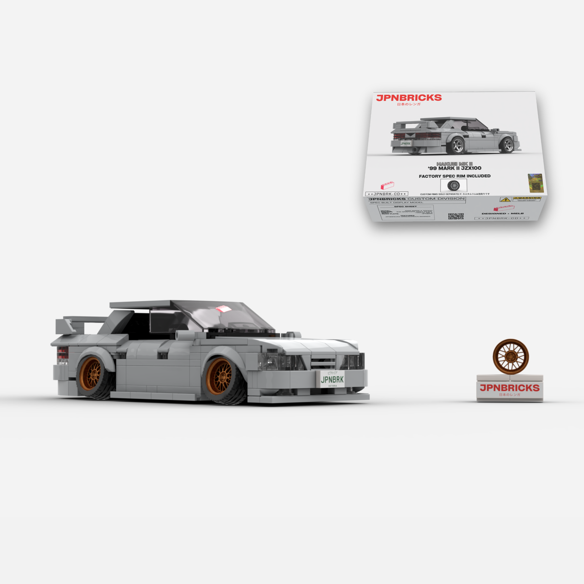 1999 Mark II JZX100 1C6 Grey Brick Car Model Kit