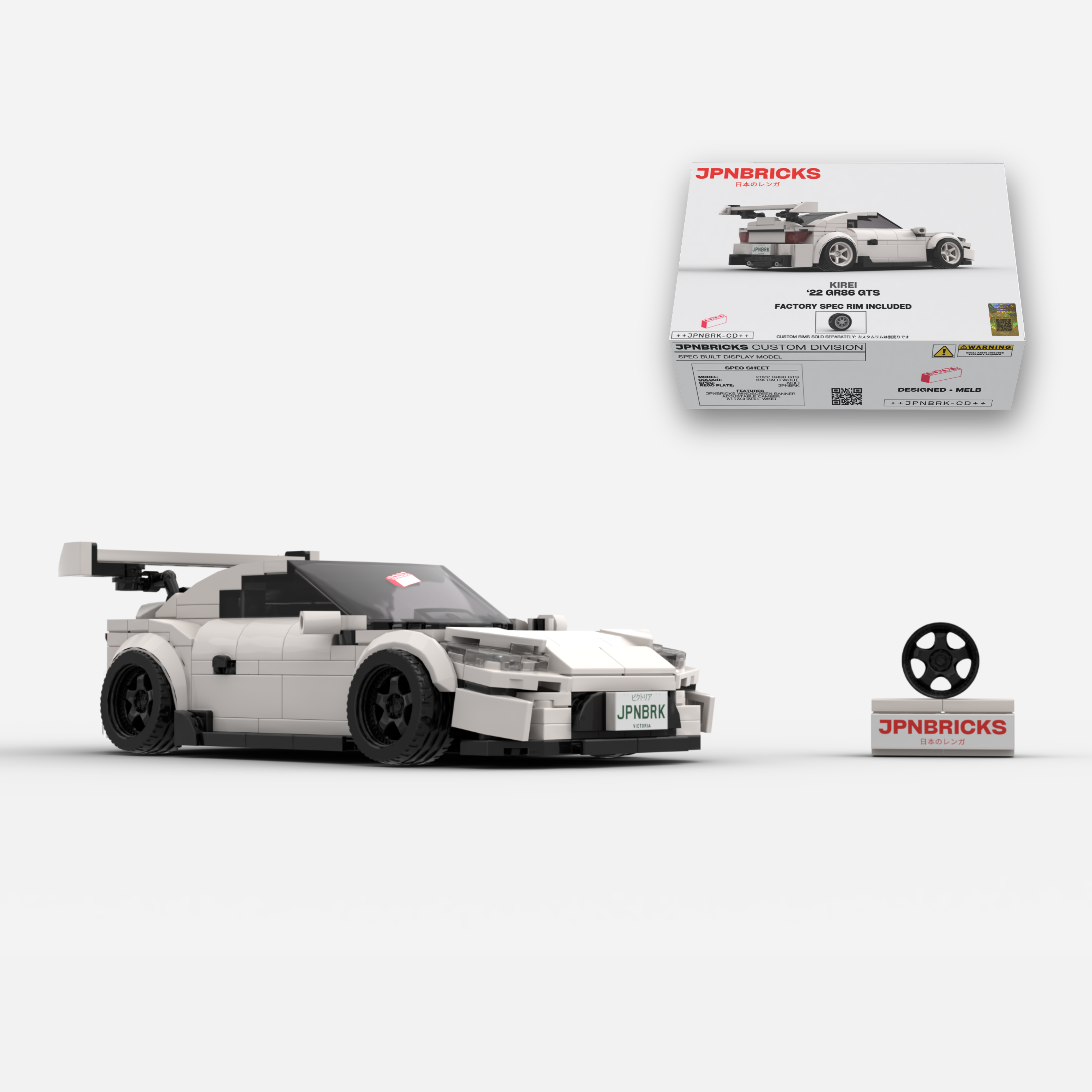2022 GR86 GTS K1X White Brick Car Model Kit