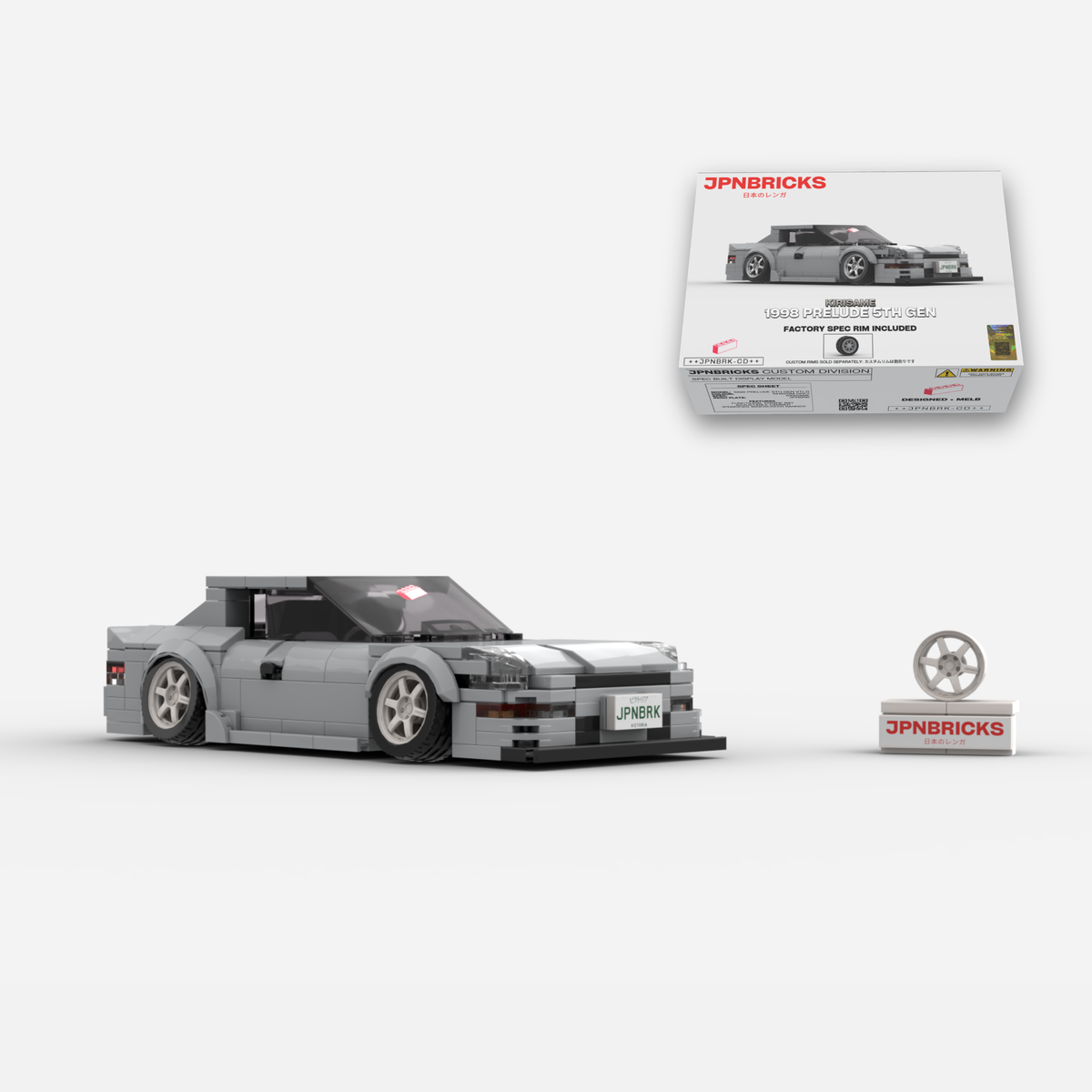 1998 Prelude 5th Gen VTi-R NH623M Grey Brick Car Model Kit