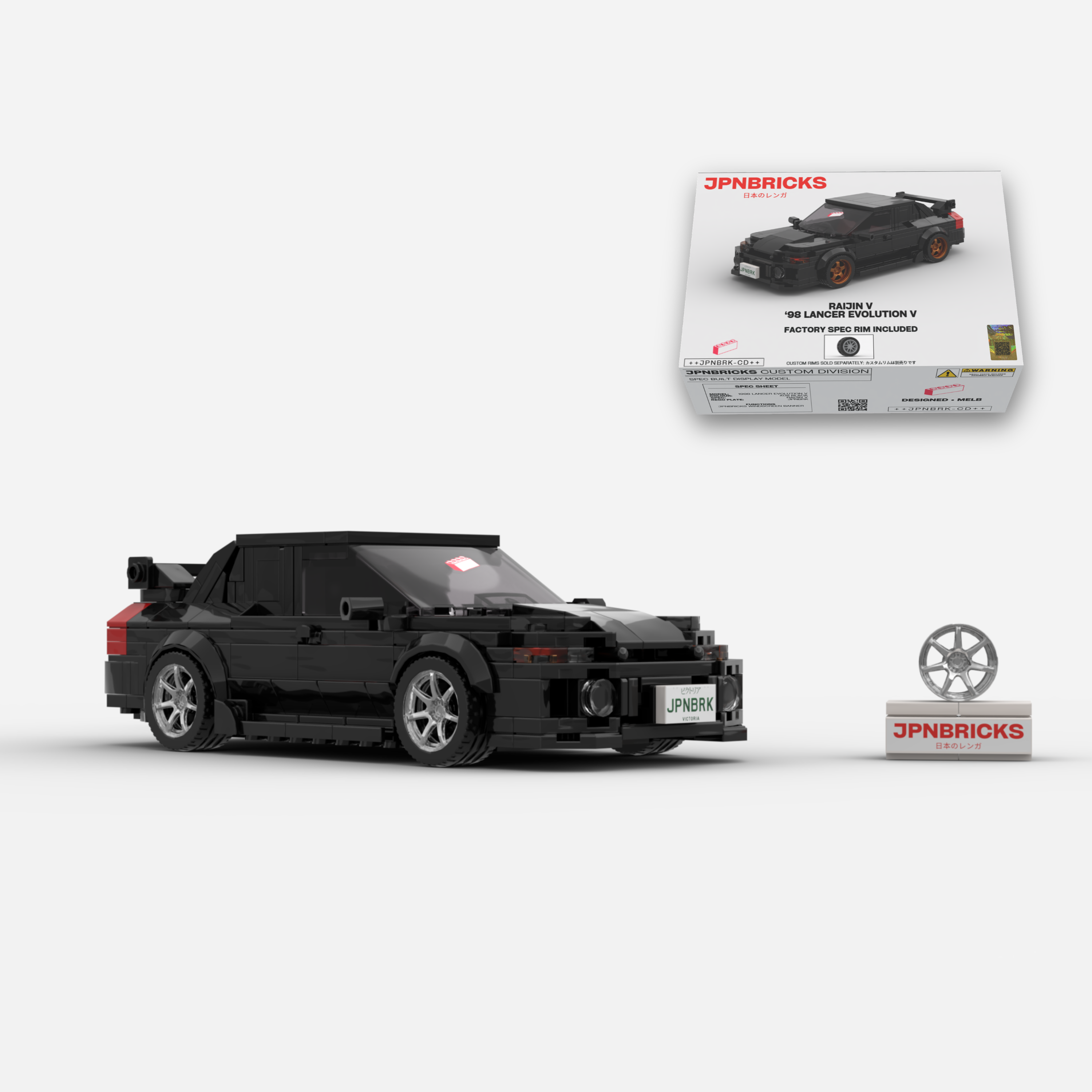 1998 Lancer Evolution V X08 Black Brick Car Model Kit