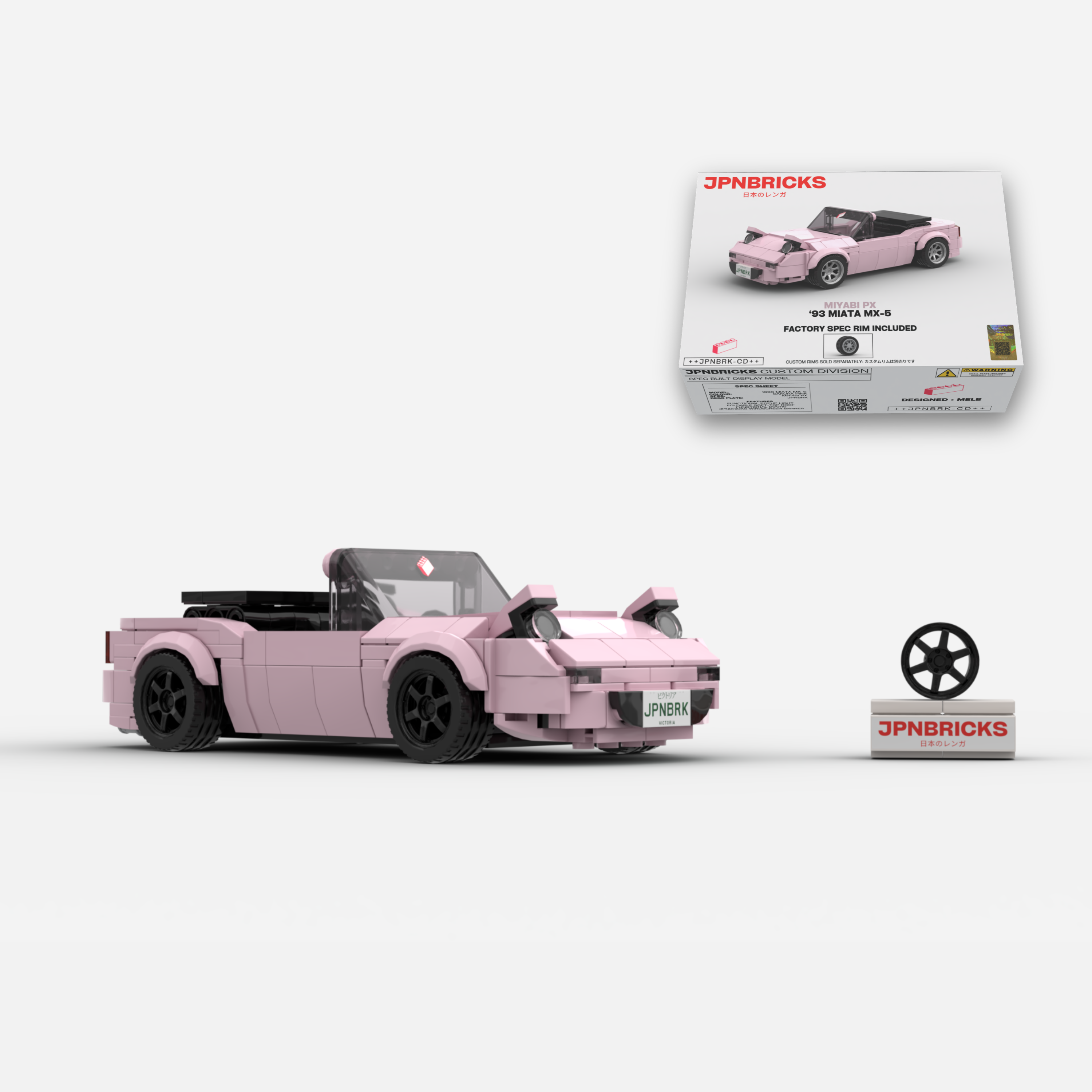 1993 Miata MX-5 Sakura Pink Brick Car Model Kit