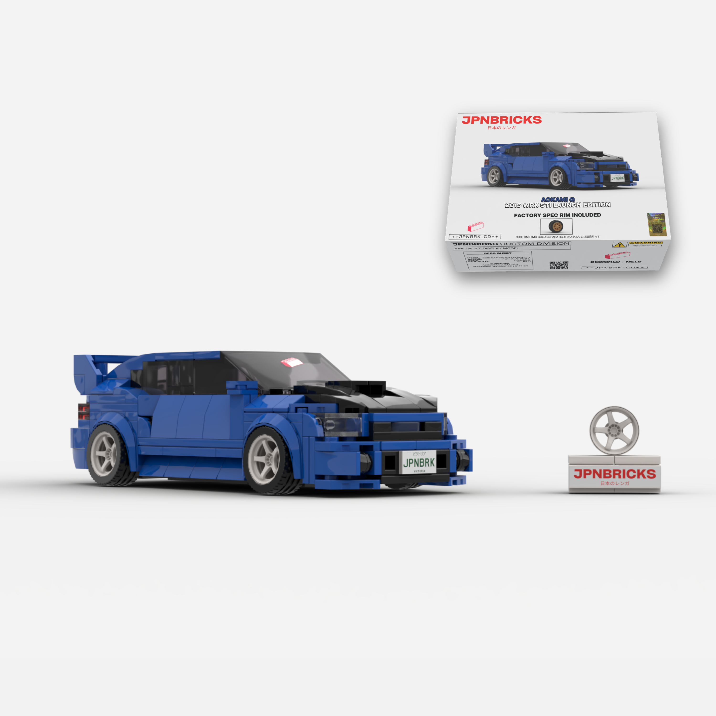 2015 WRX STI Launch Edition K7X Blue Brick Car Model Kit