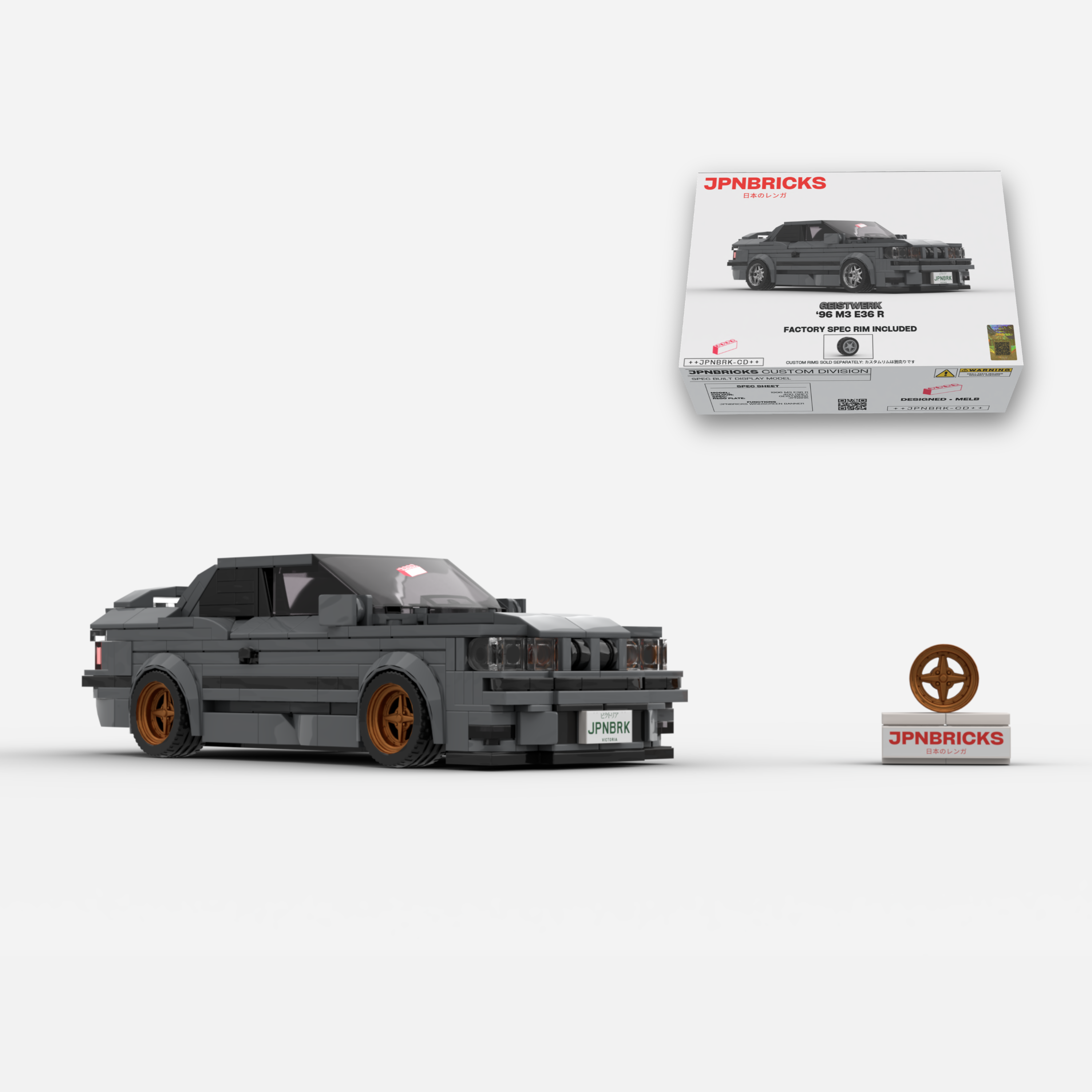 1996 M3 E36 R 400 GREY BRICK CAR MODEL KIT