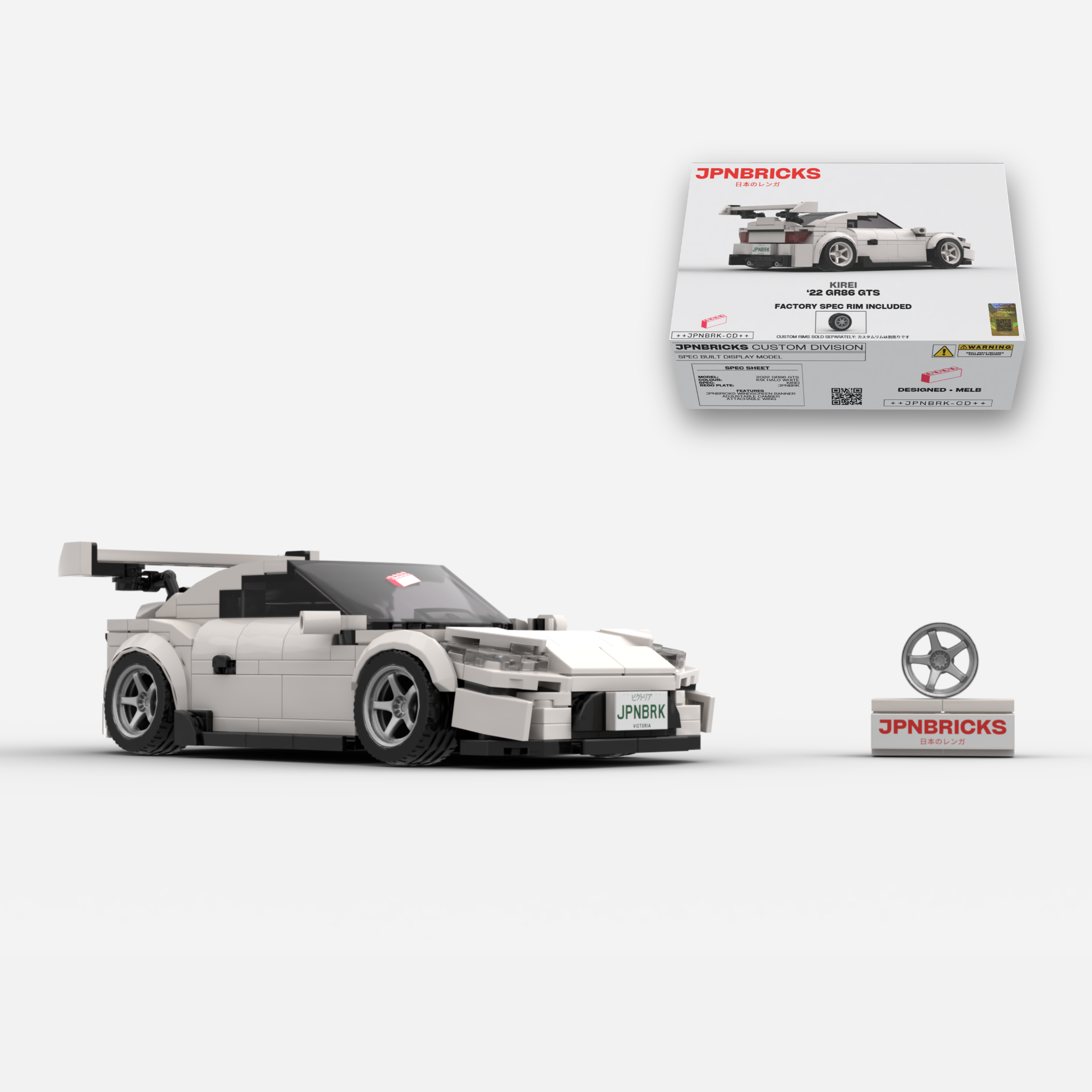 2022 GR86 GTS K1X White Brick Car Model Kit