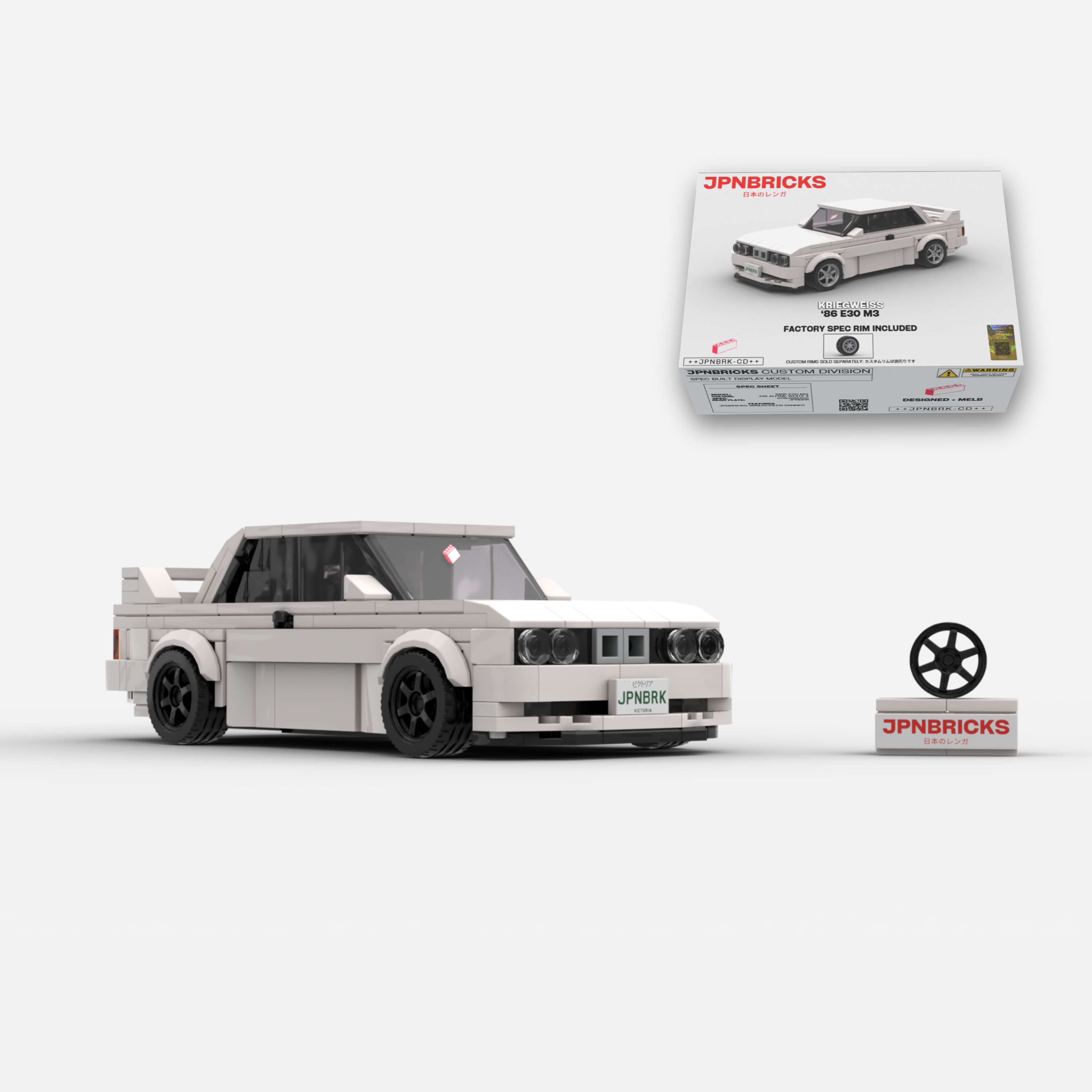 1986 E30 M3 218 ALPINE WHITE BRICK CAR MODEL KIT
