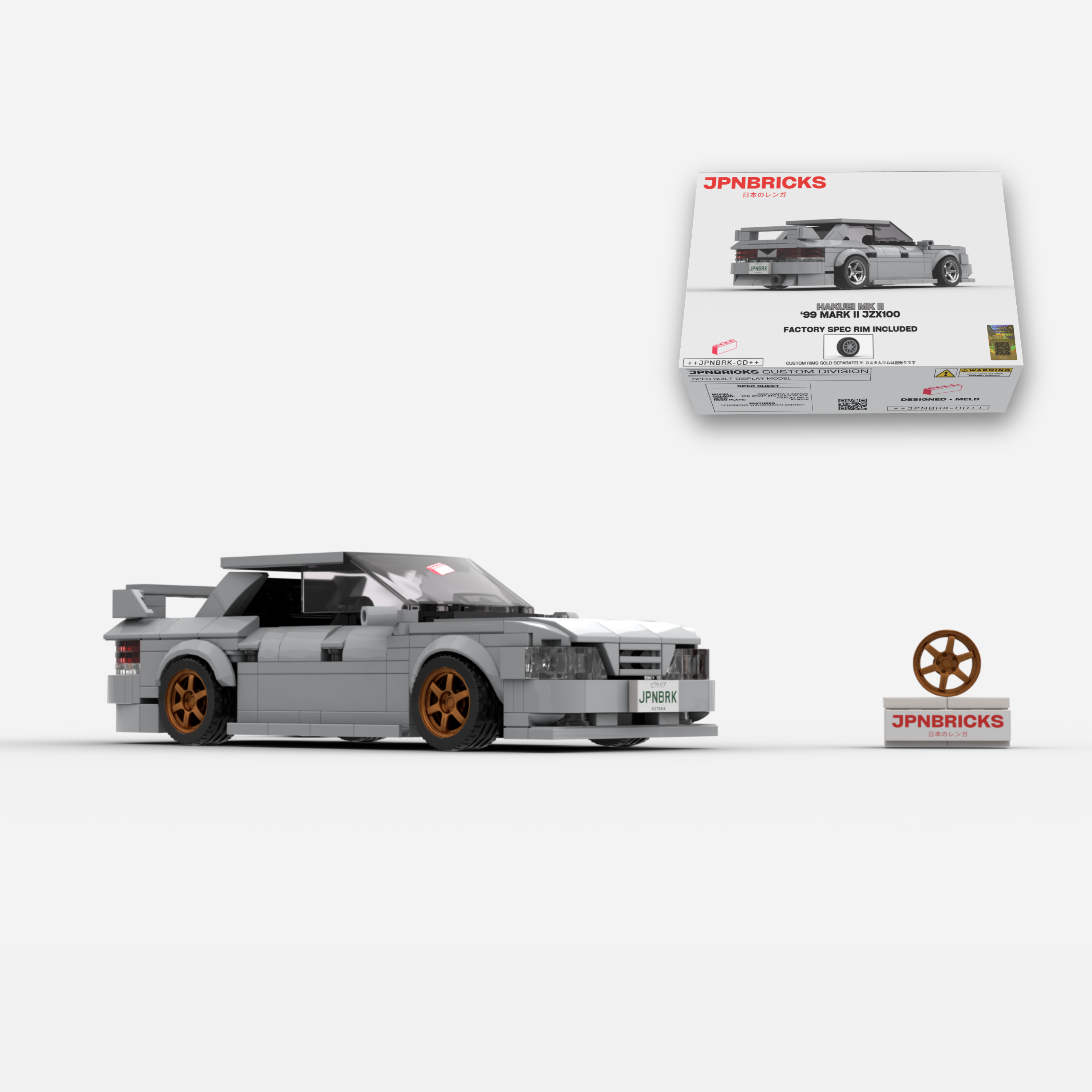 1999 Mark II JZX100 1C6 Grey Brick Car Model Kit