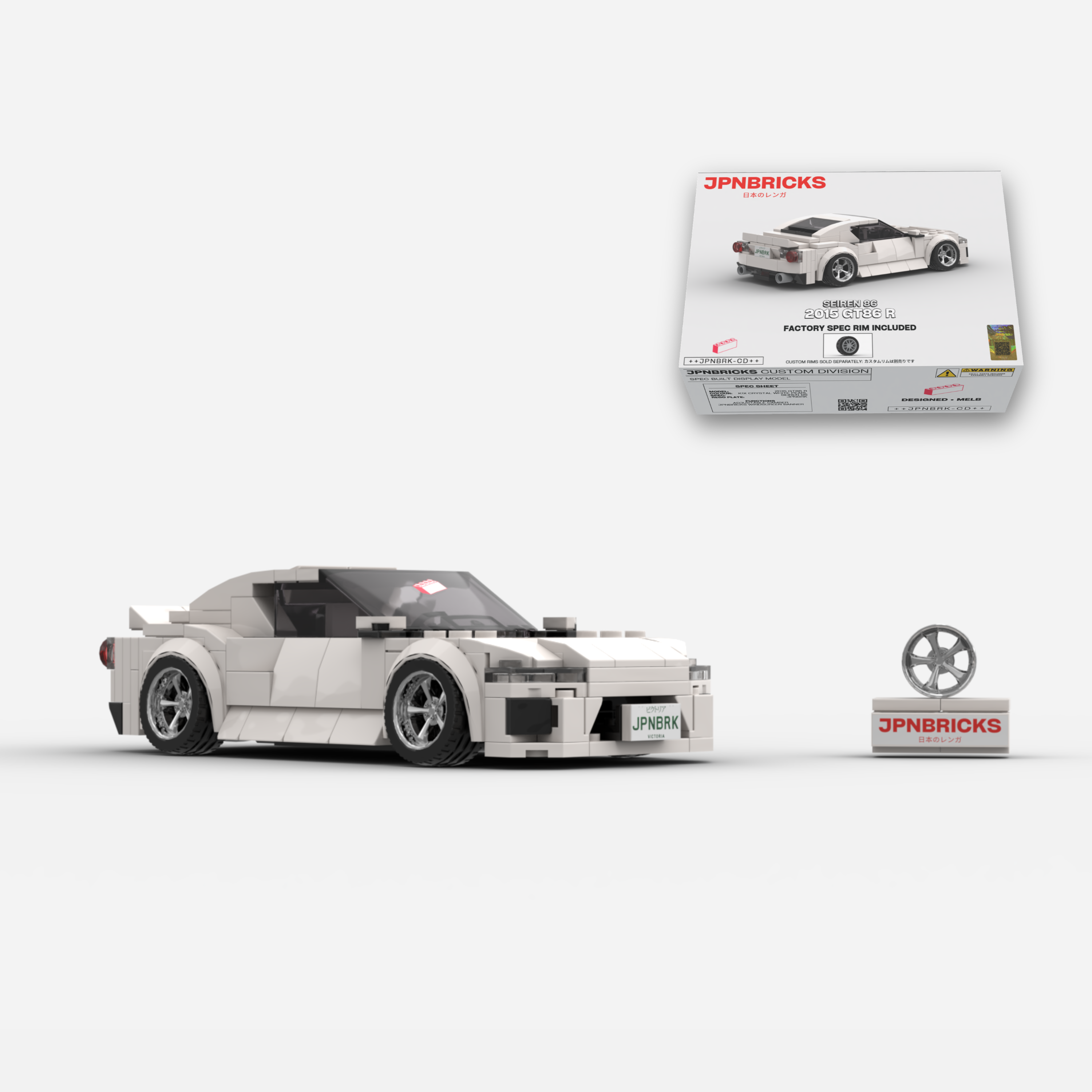 2015 GT86 R K1X White Brick Car Model Kit