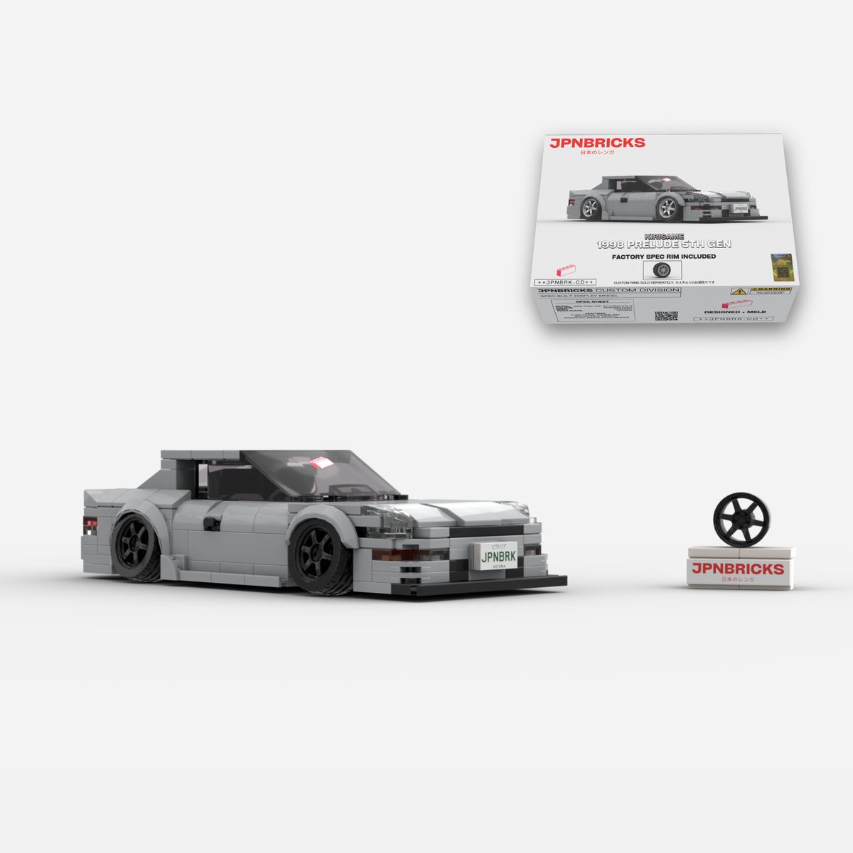 1998 Prelude 5th Gen VTi-R NH623M Grey Brick Car Model Kit