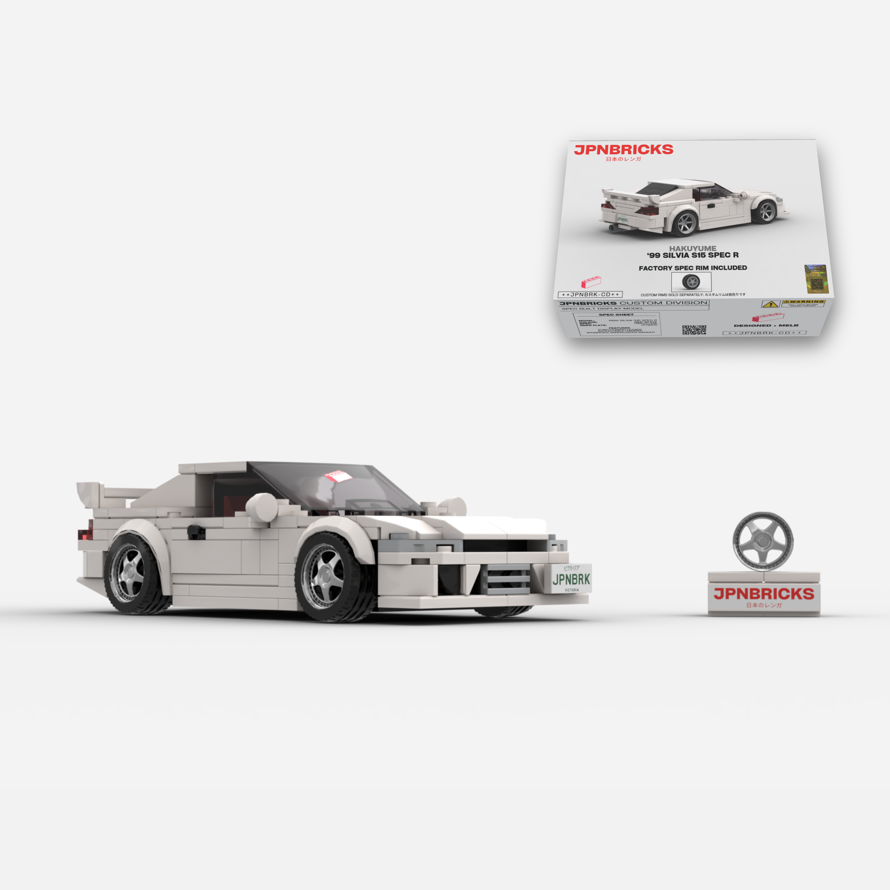1999 SILVIA S15 SPEC R QM1 WHITE BRICK CAR MODEL KIT