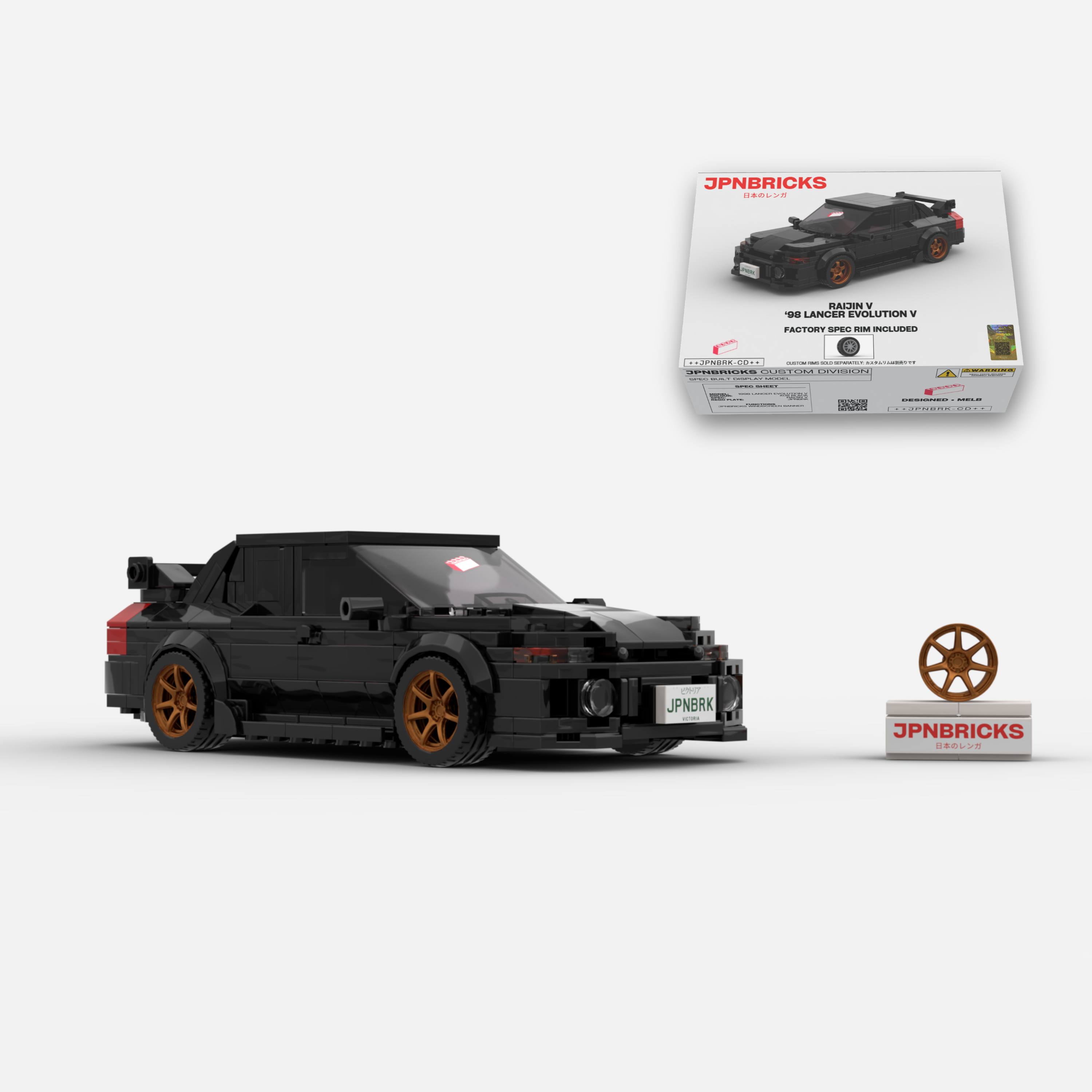 1998 Lancer Evolution V X08 Black Brick Car Model Kit