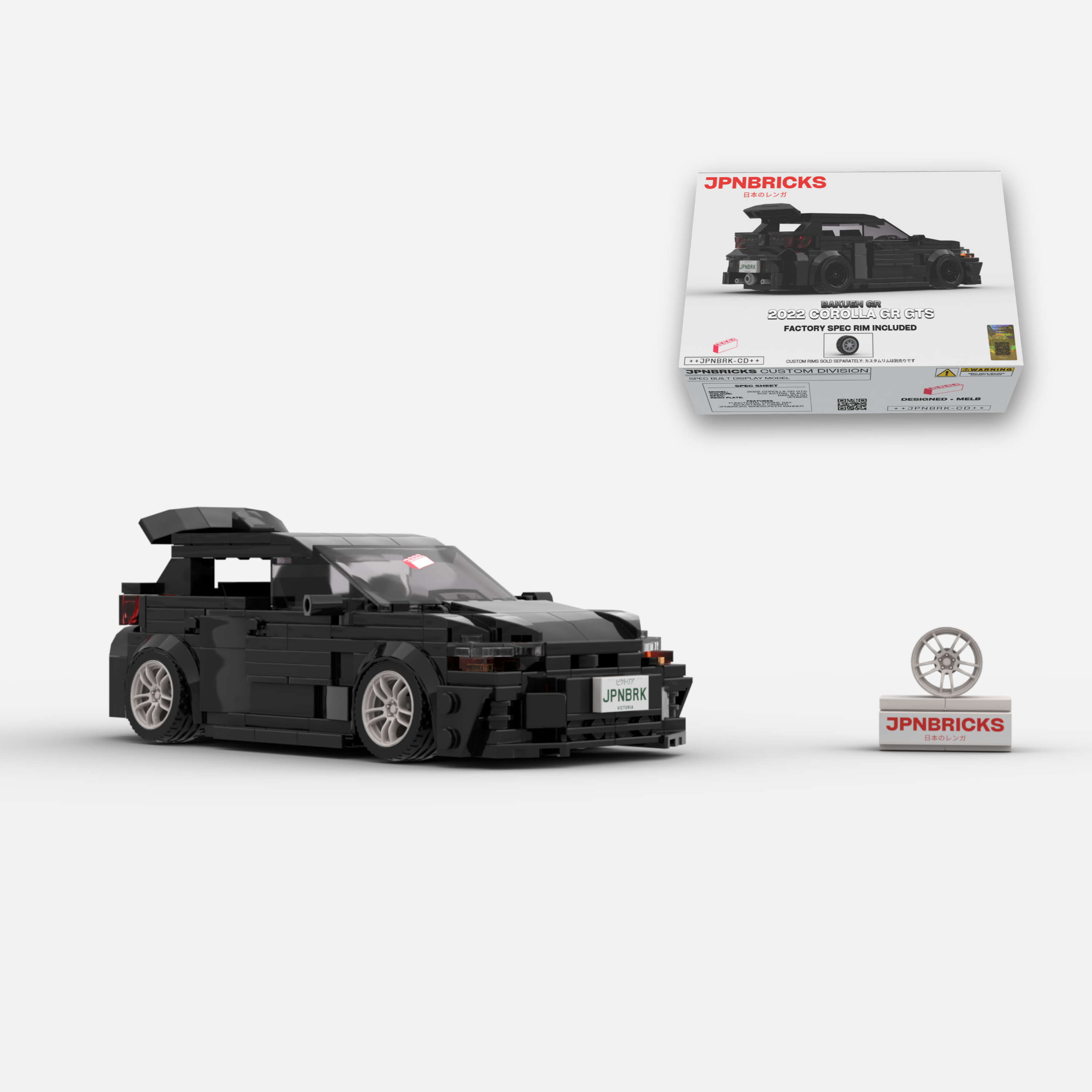 [PRE-ORDER] 2022 Corolla GR GTS 202 Astral Black Brick Car Model Kit