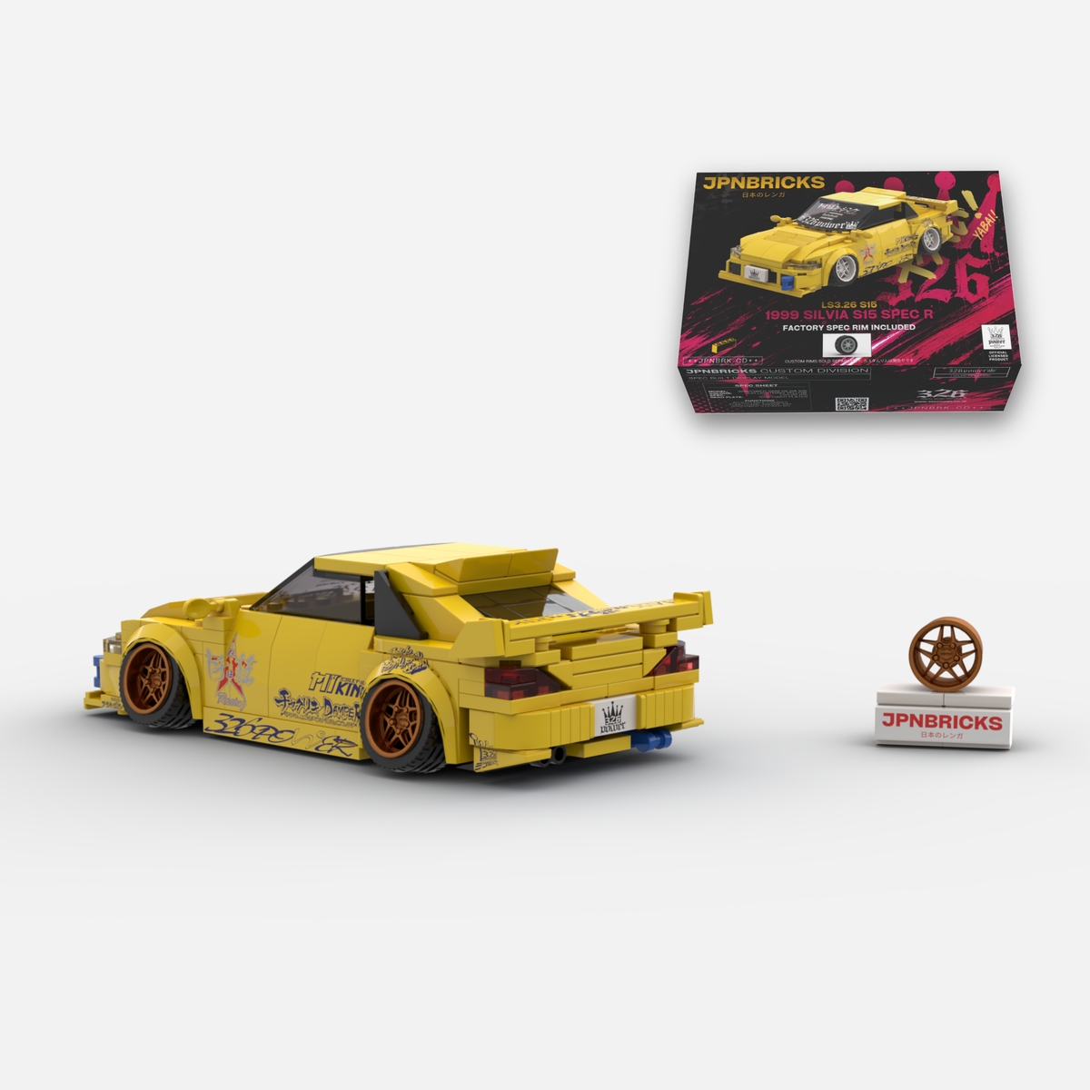 326POWER® LS3.26 S15 1999 Silvia S15 Spec R Brick Car Model Kit