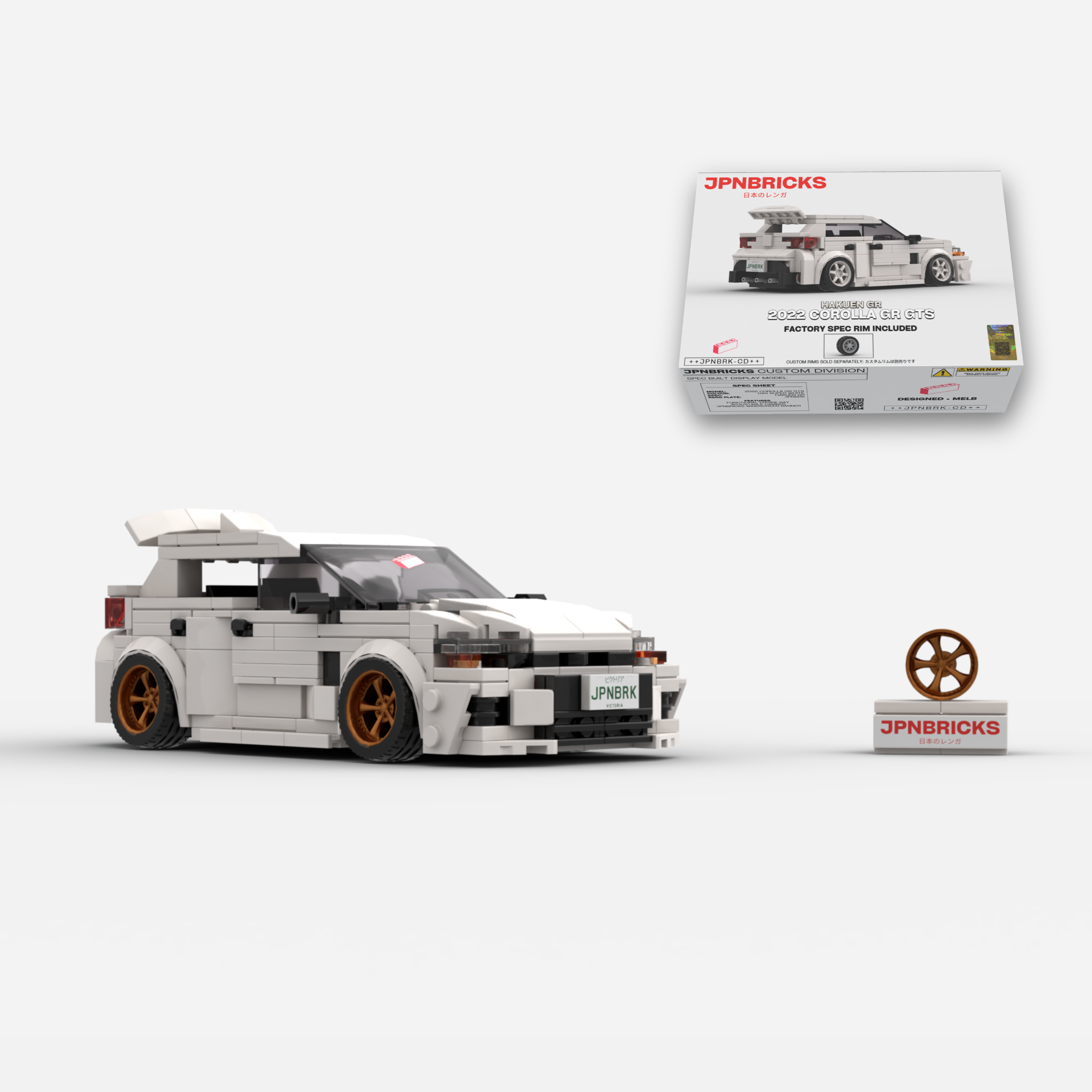 [PRE-ORDER] 2022 Corolla GR GTS 040 Glacier White Brick Car Model Kit