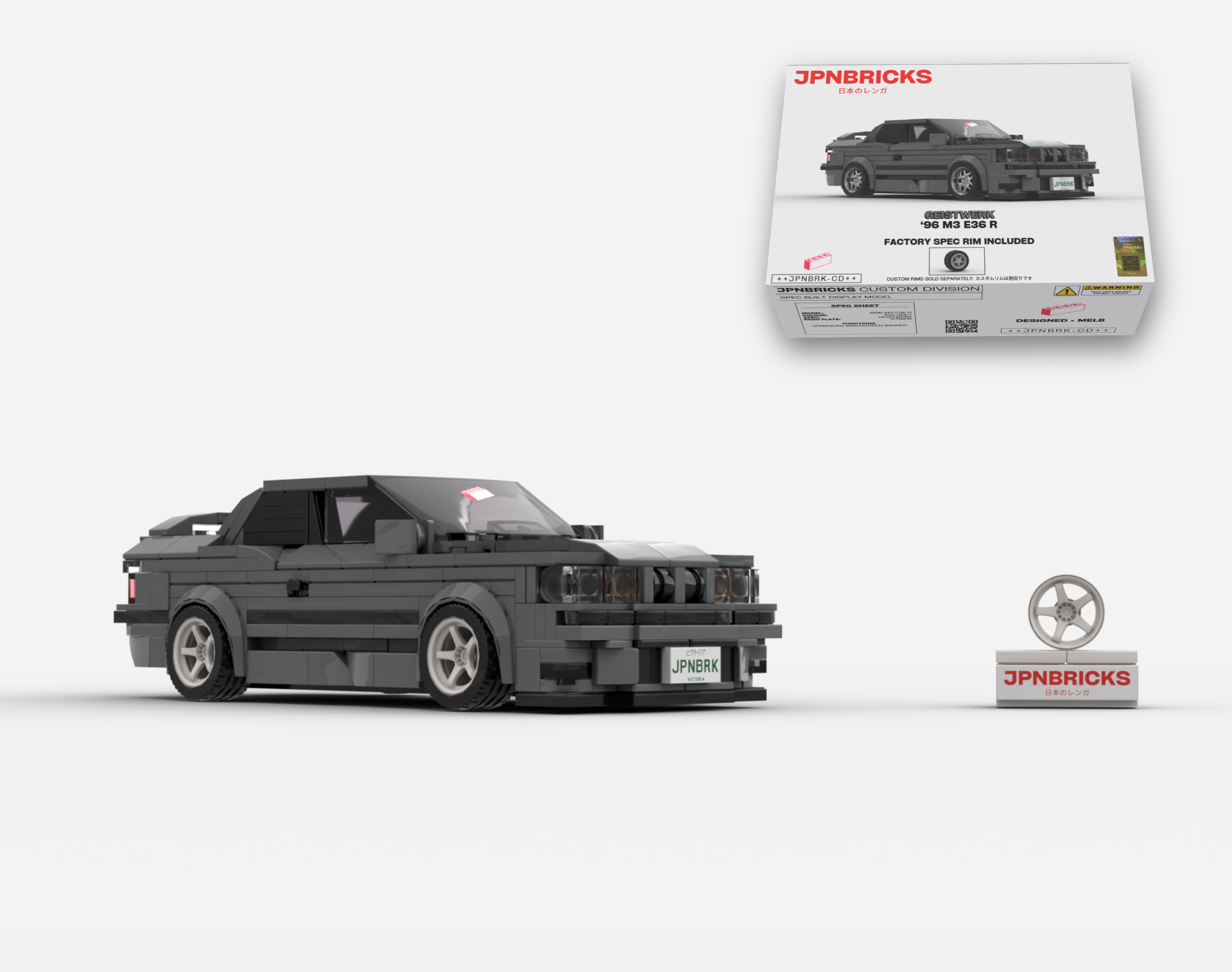 1996 M3 E36 R 400 GREY BRICK CAR MODEL KIT