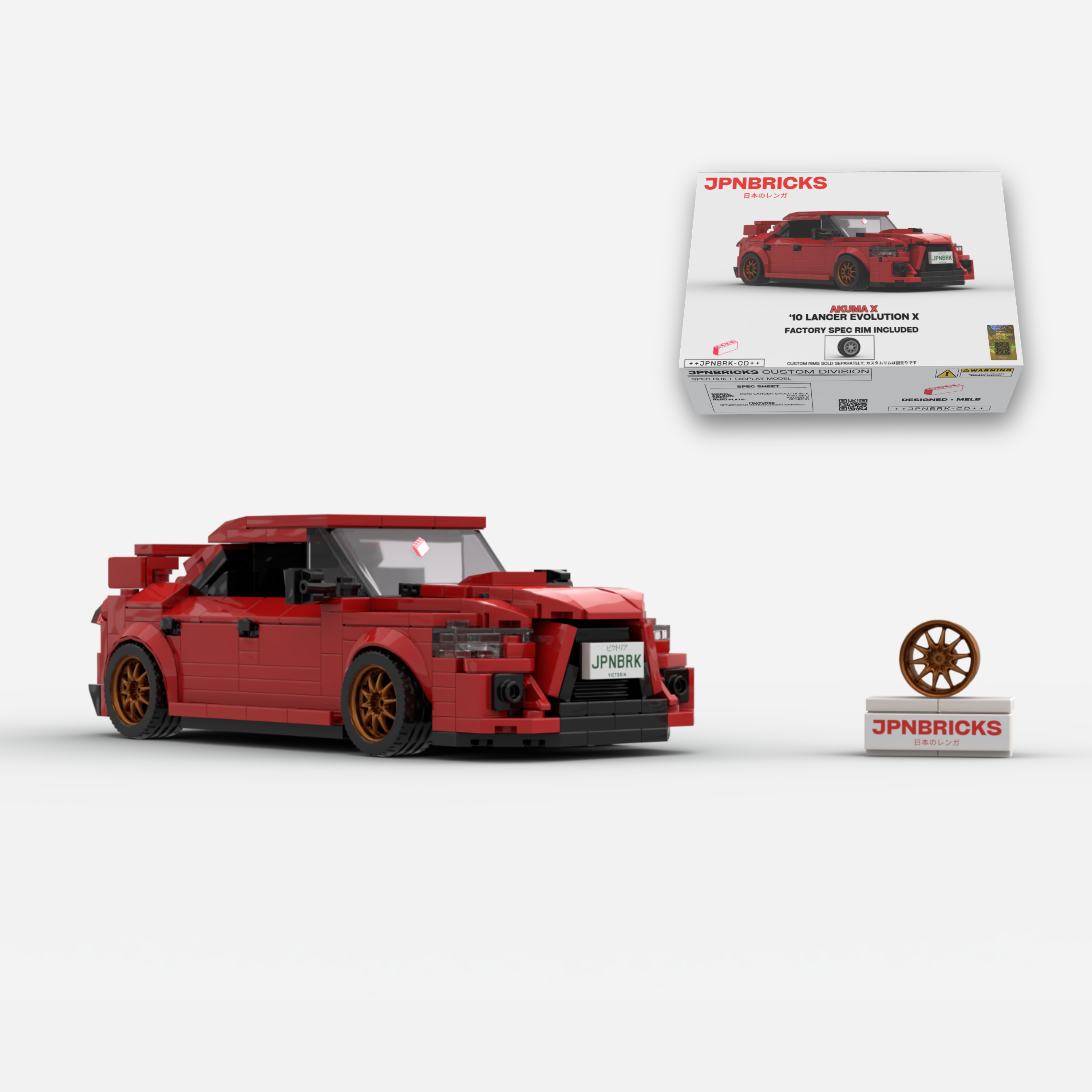 2008 Lancer Evolution X P26 Red Brick Car Model Kit