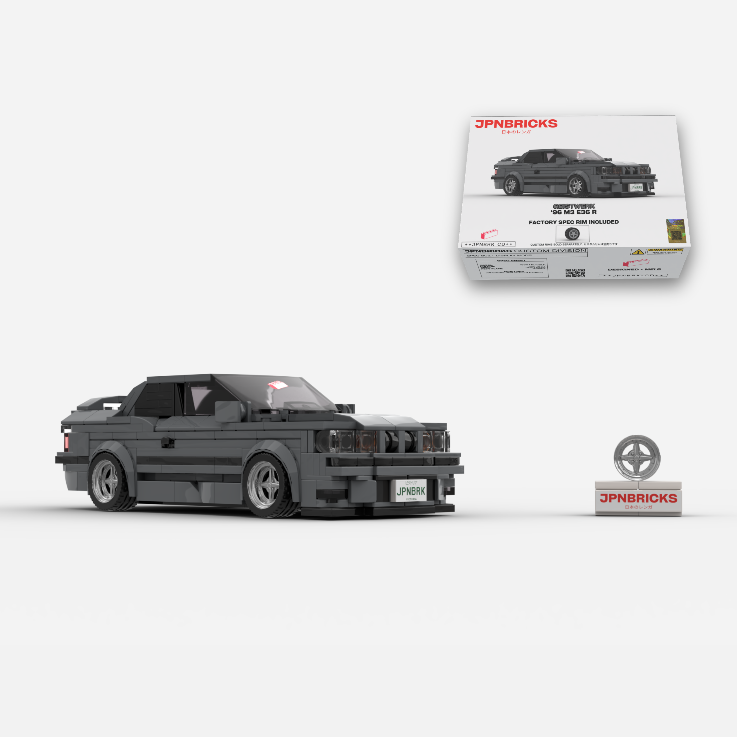 1996 M3 E36 R 400 GREY BRICK CAR MODEL KIT