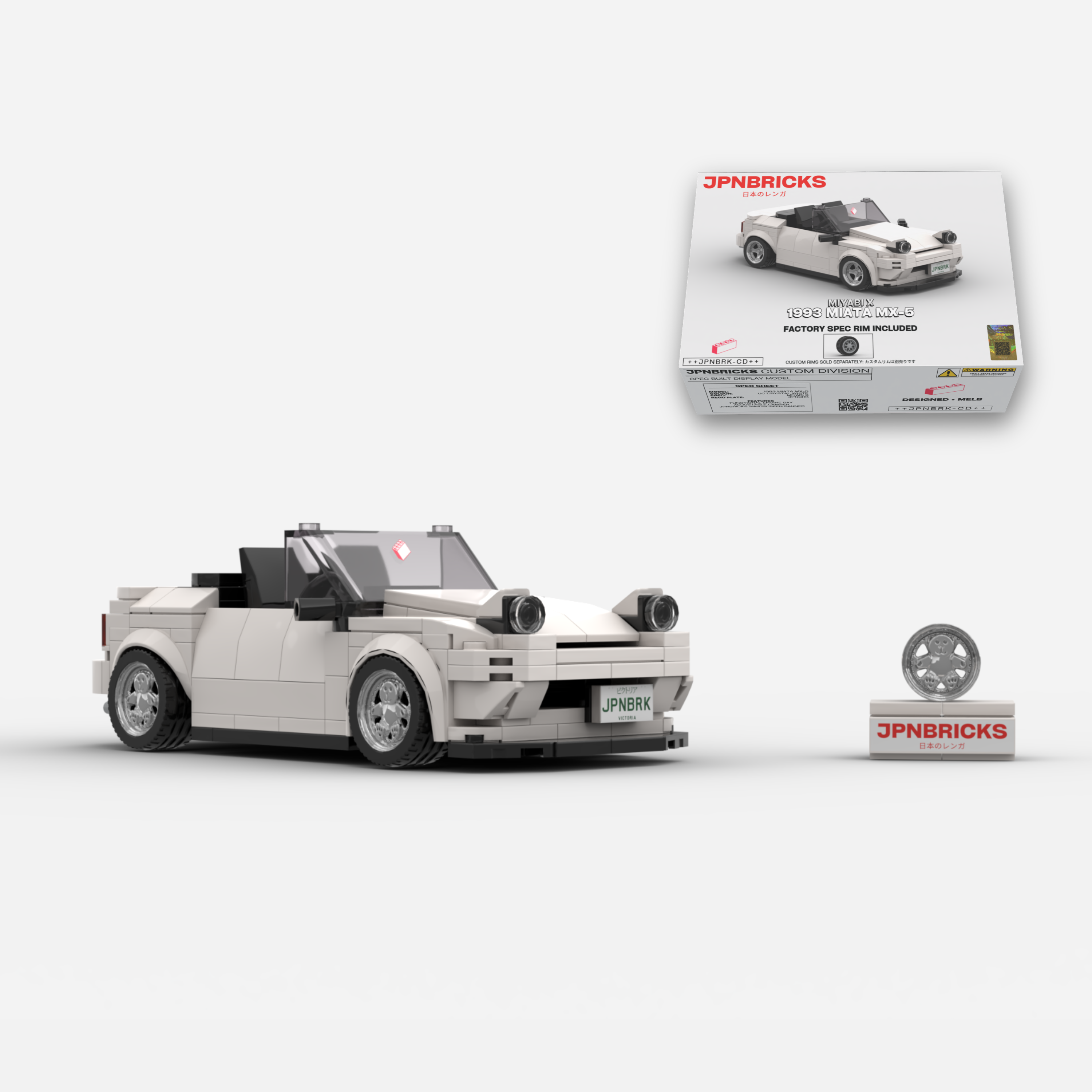 1993 Miata MX-5 UC Crystal White Brick Car Model Kit
