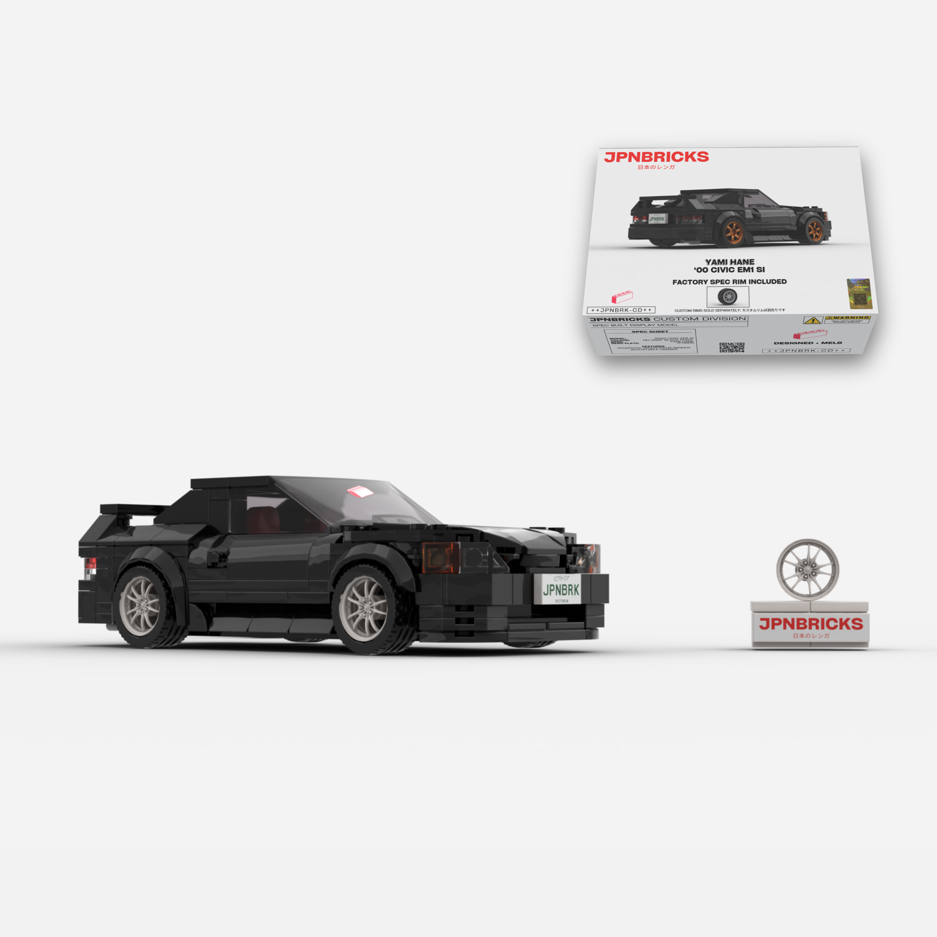 [PRE-ORDER] 2000 CIVIC EM1 SI COUPE NH-592P BLACK BRICK CAR MODEL KIT