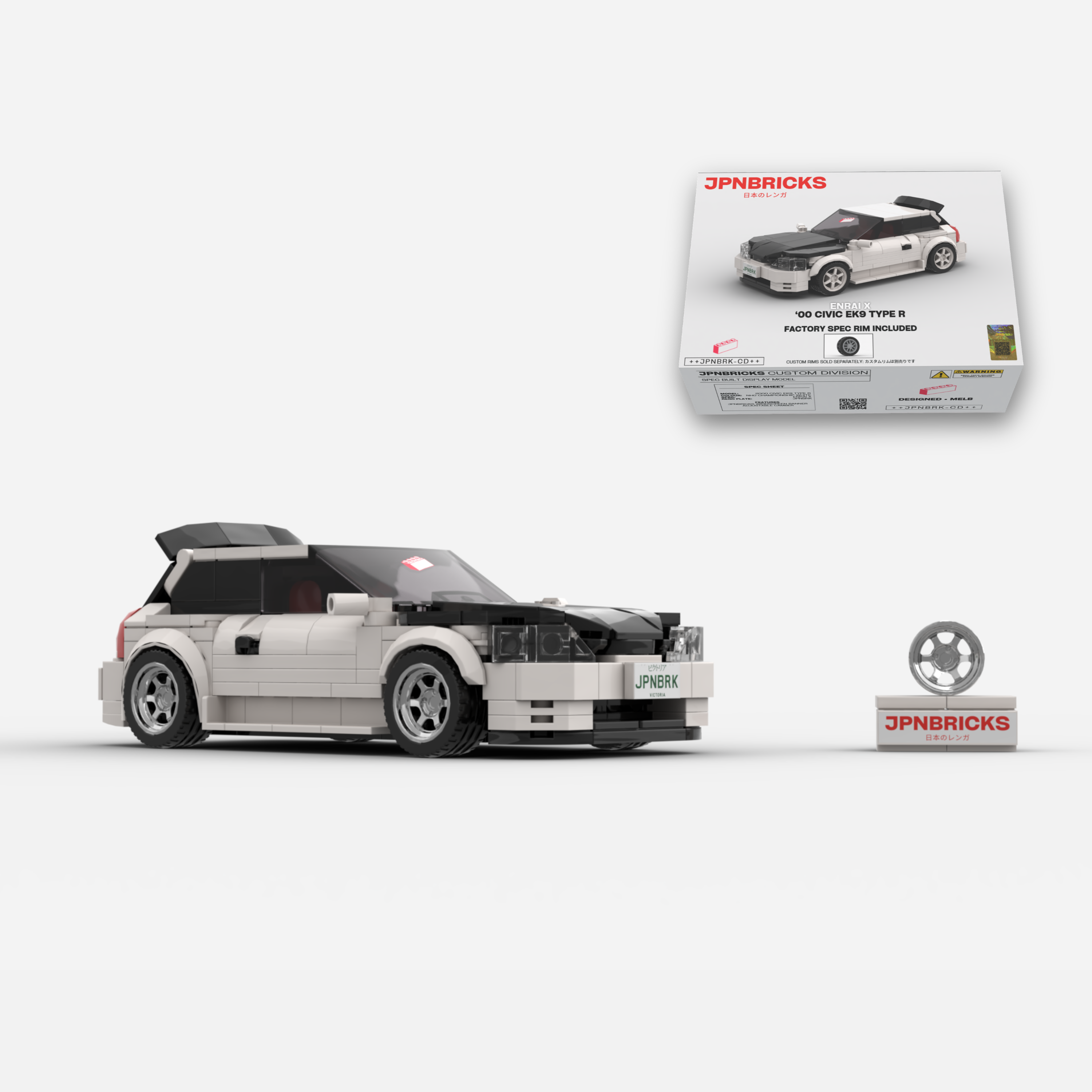 2000 Civic EK9 Type R NH0 Championship White Brick Car Model Kit