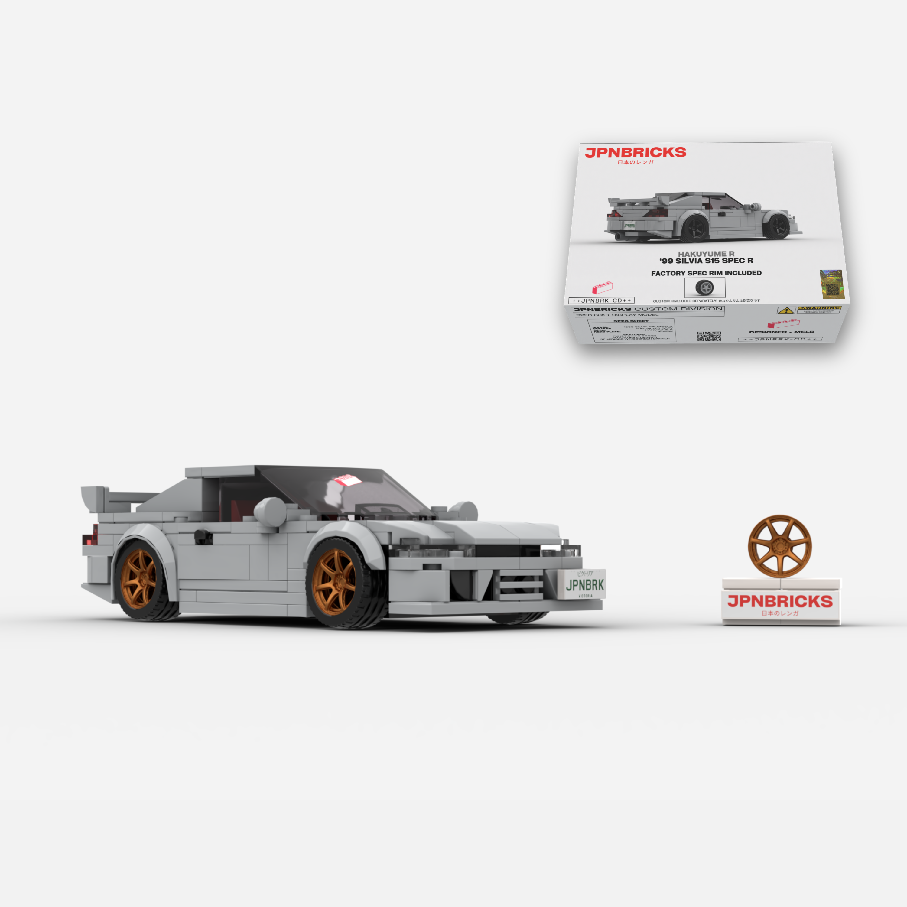 1999 Silvia S15 Spec R WV2 Nardo Brick Car Model Kit